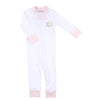 Joy to the World Pink Embroidered Zipper Pajamas - Magnolia BabyZipper Pajamas