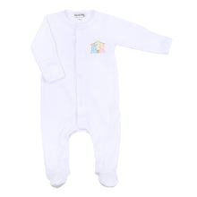  Joy to the World White Embroidered Footie - Magnolia BabyFootie