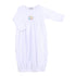 Joy to the World White Embroidered Gathered Gown - Magnolia BabyGown