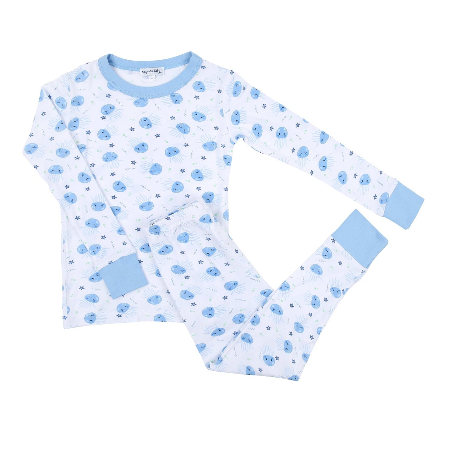 Joyful Jellyfish Infant/Toddler Blue Long Pajamas - Magnolia BabyLong Pajamas