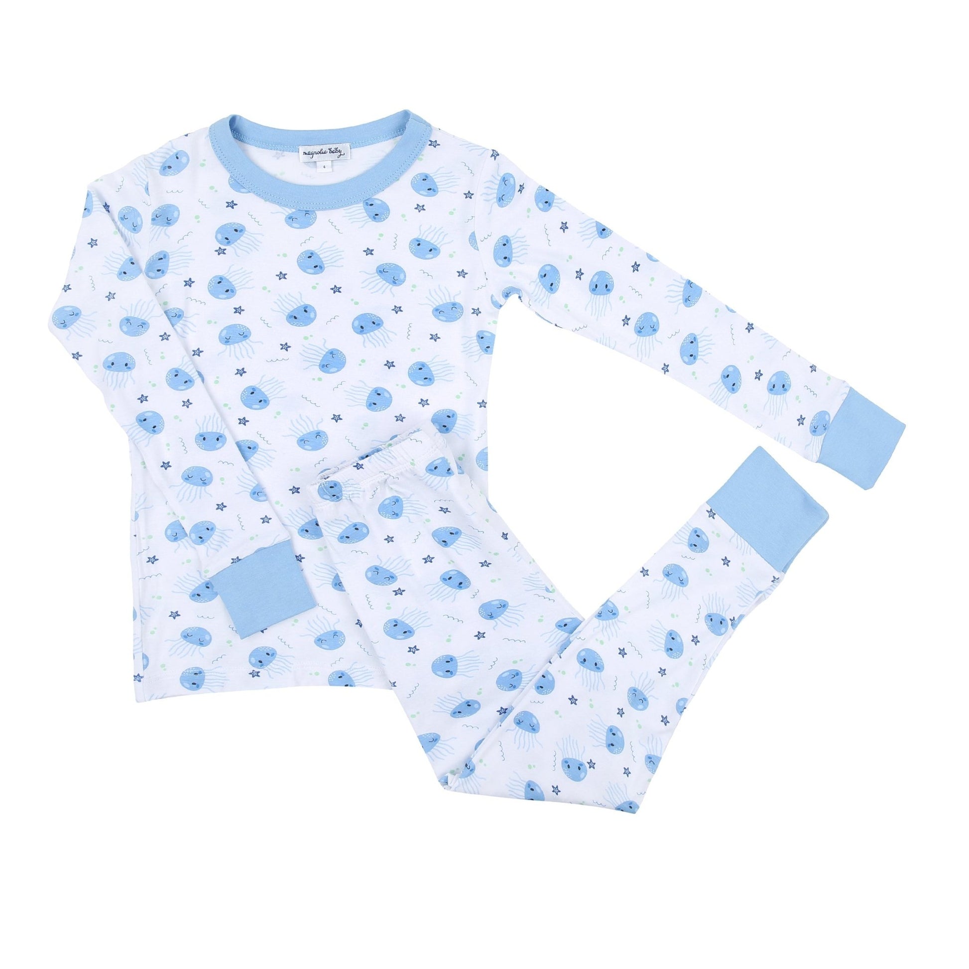Joyful Jellyfish Infant/Toddler Blue Long Pajamas - Magnolia BabyLong Pajamas