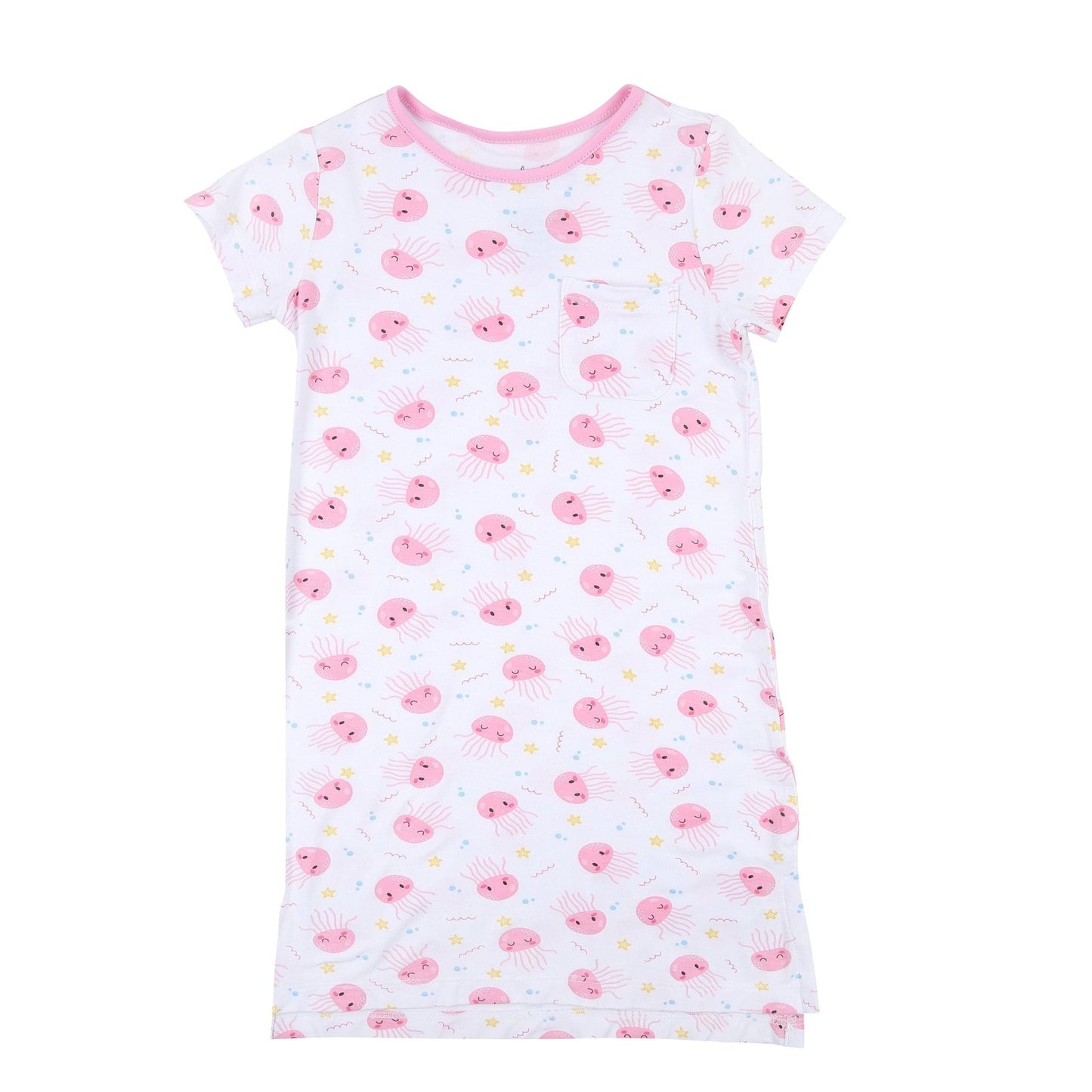 Joyful Jellyfish Toddler Pink Short Sleeve Nightdress - Magnolia BabyNightdress