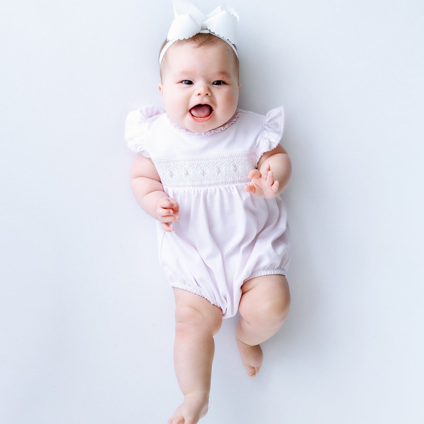 Julia Smocked Bubble - Pink - Magnolia BabyBubble