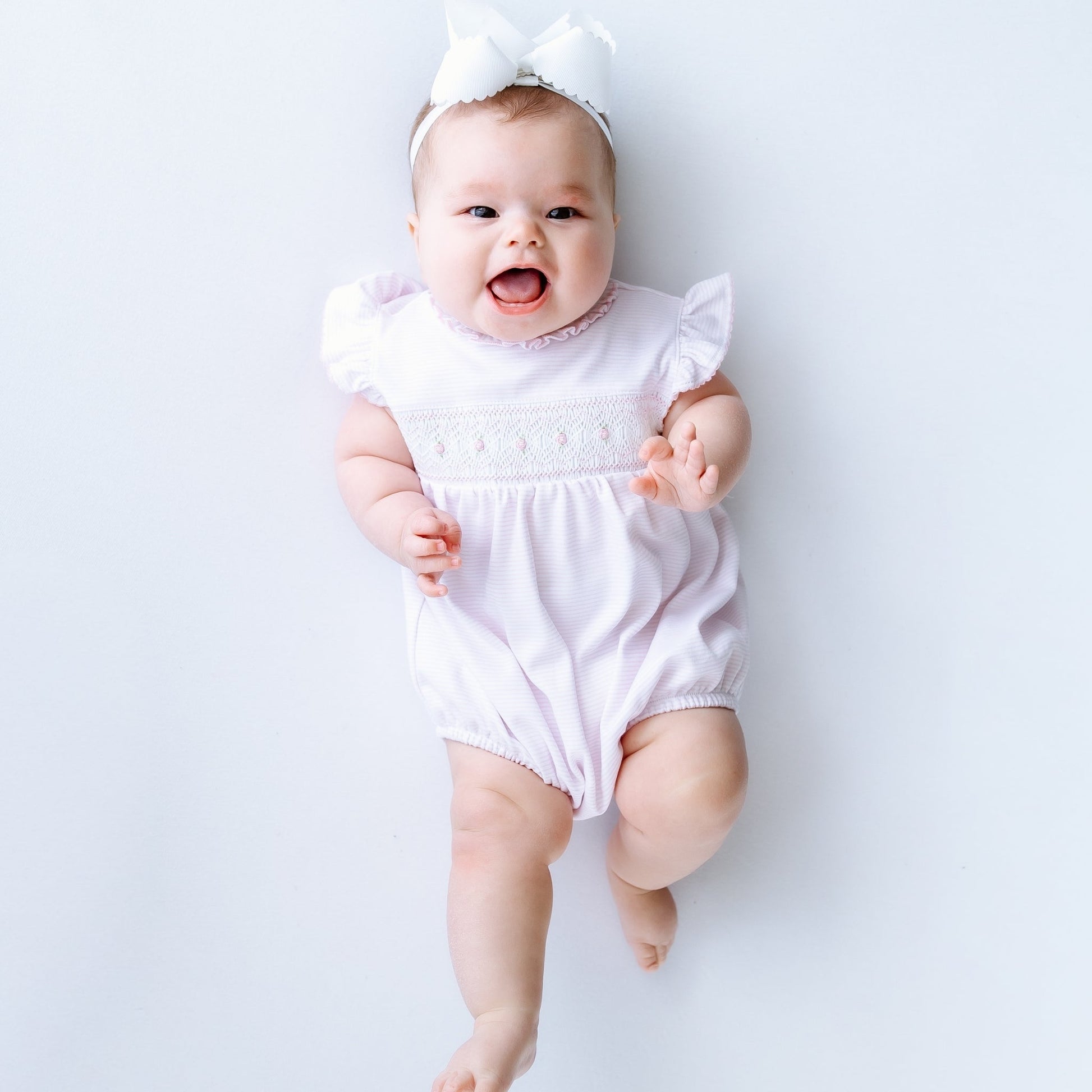 Julia Smocked Bubble - Pink - Magnolia BabyBubble