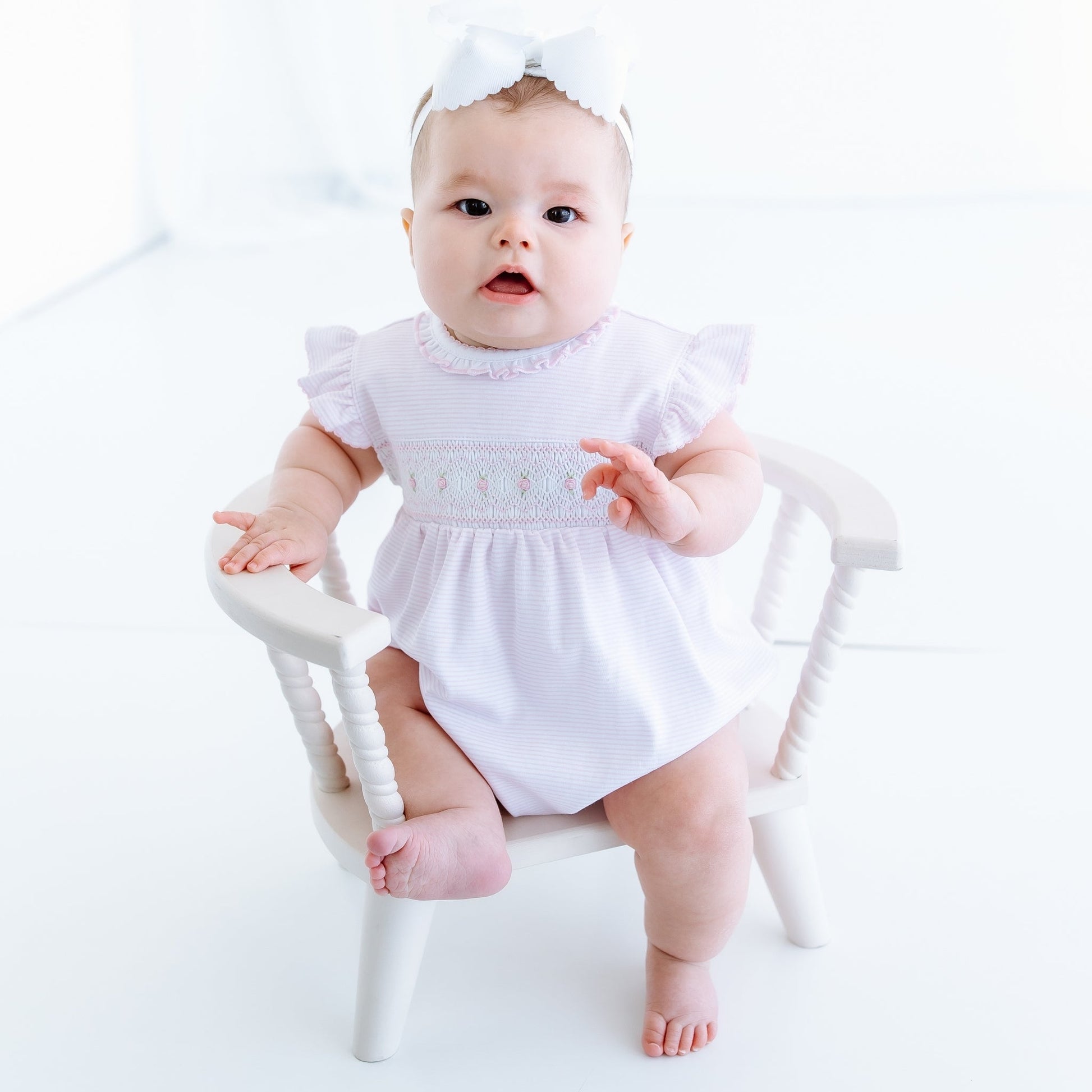 Julia Smocked Bubble - Pink - Magnolia BabyBubble