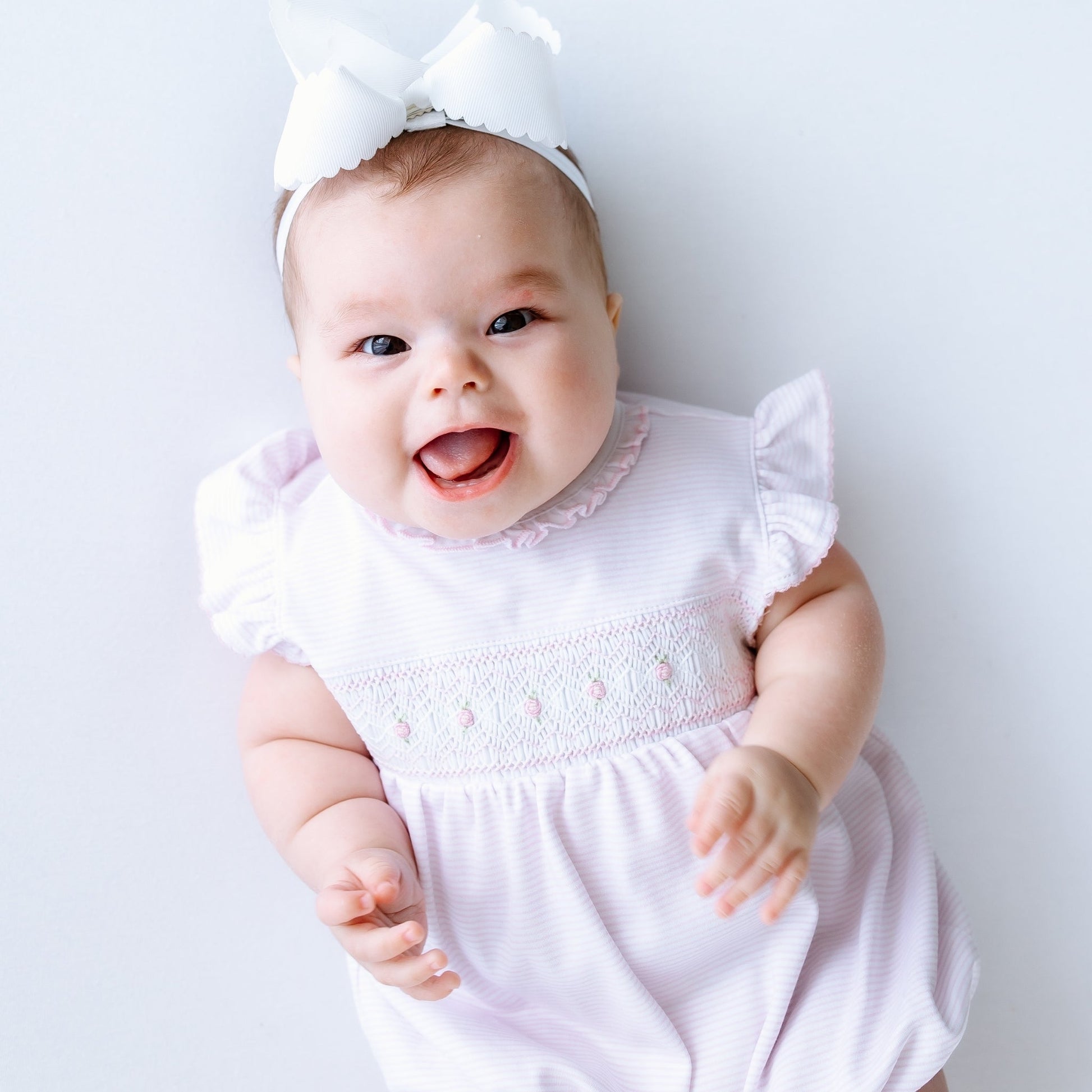 Julia Smocked Bubble - Pink - Magnolia BabyBubble