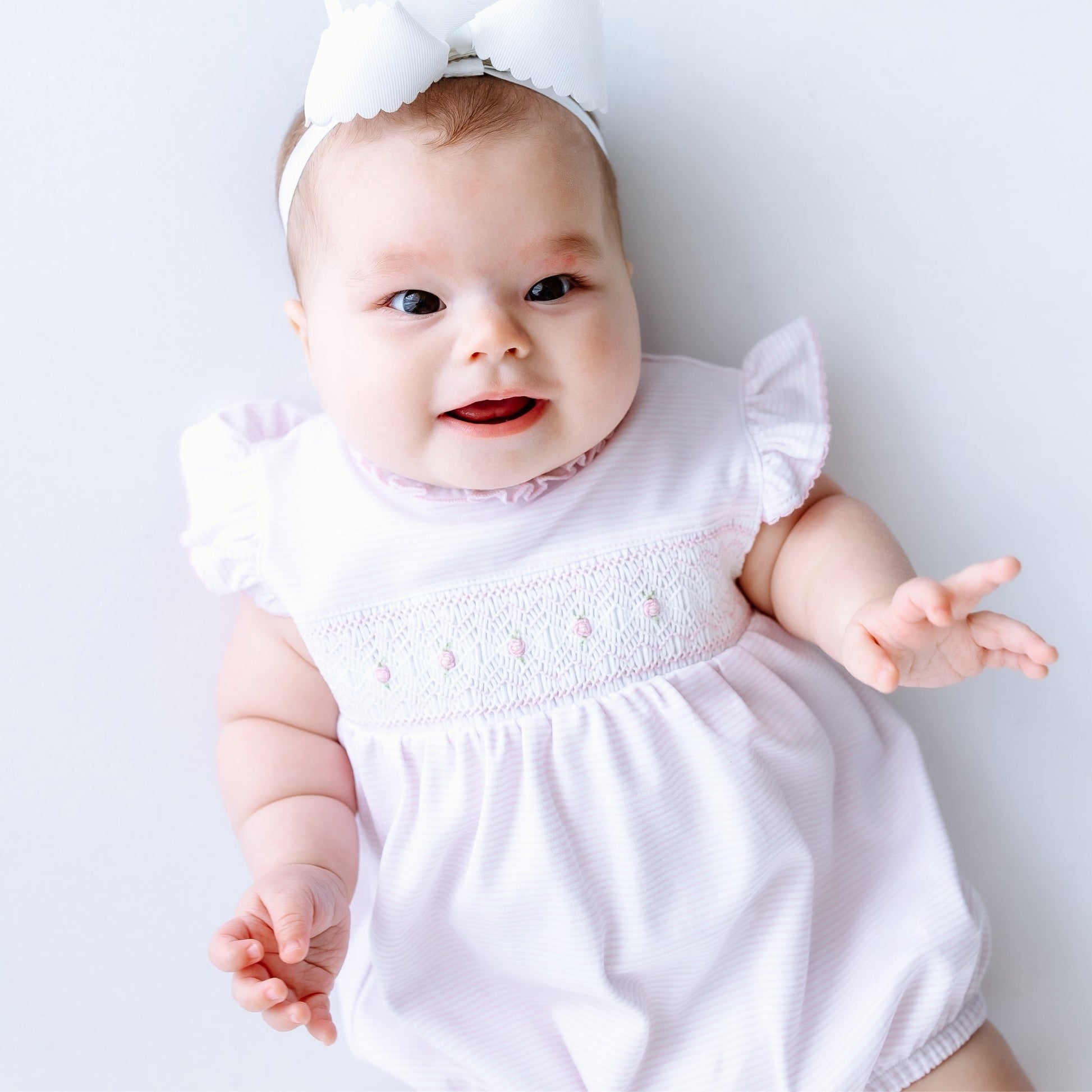 Julia Smocked Bubble - Pink - Magnolia BabyBubble