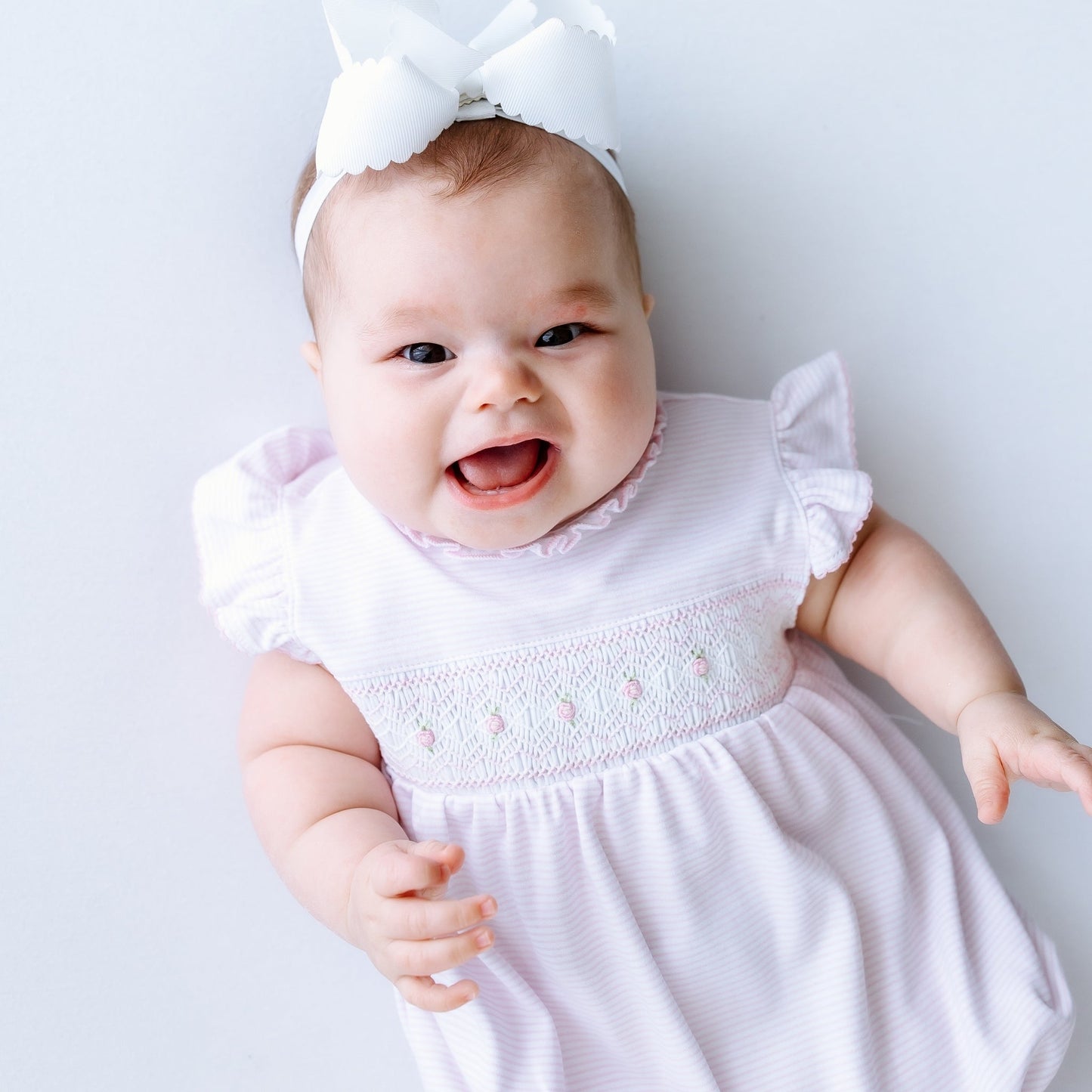 Julia Smocked Bubble - Pink - Magnolia BabyBubble