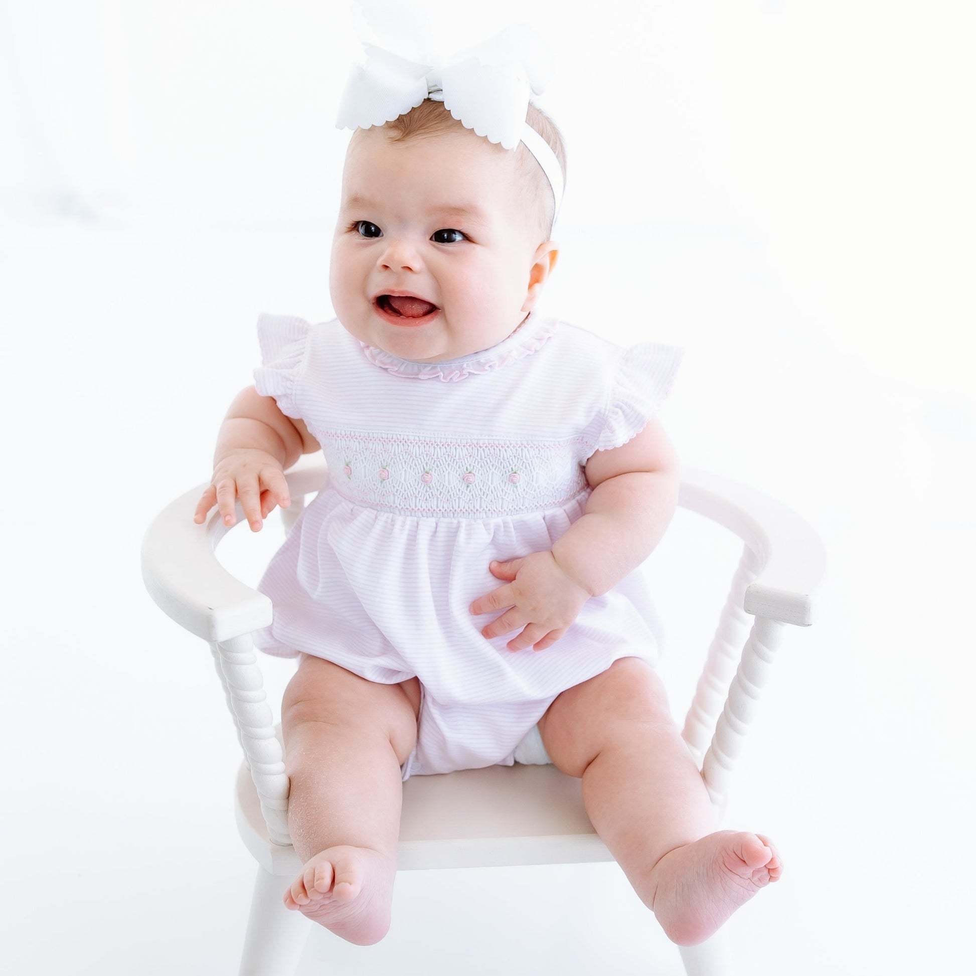 Julia Smocked Bubble - Pink - Magnolia BabyBubble