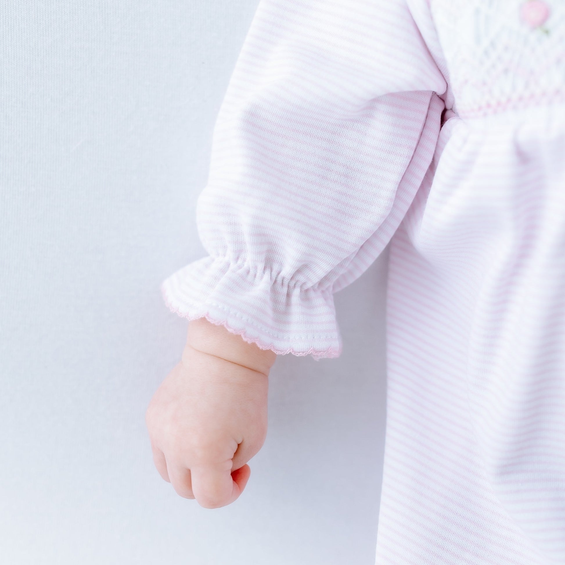 Julia Smocked Footie - Pink - Magnolia BabyFootie