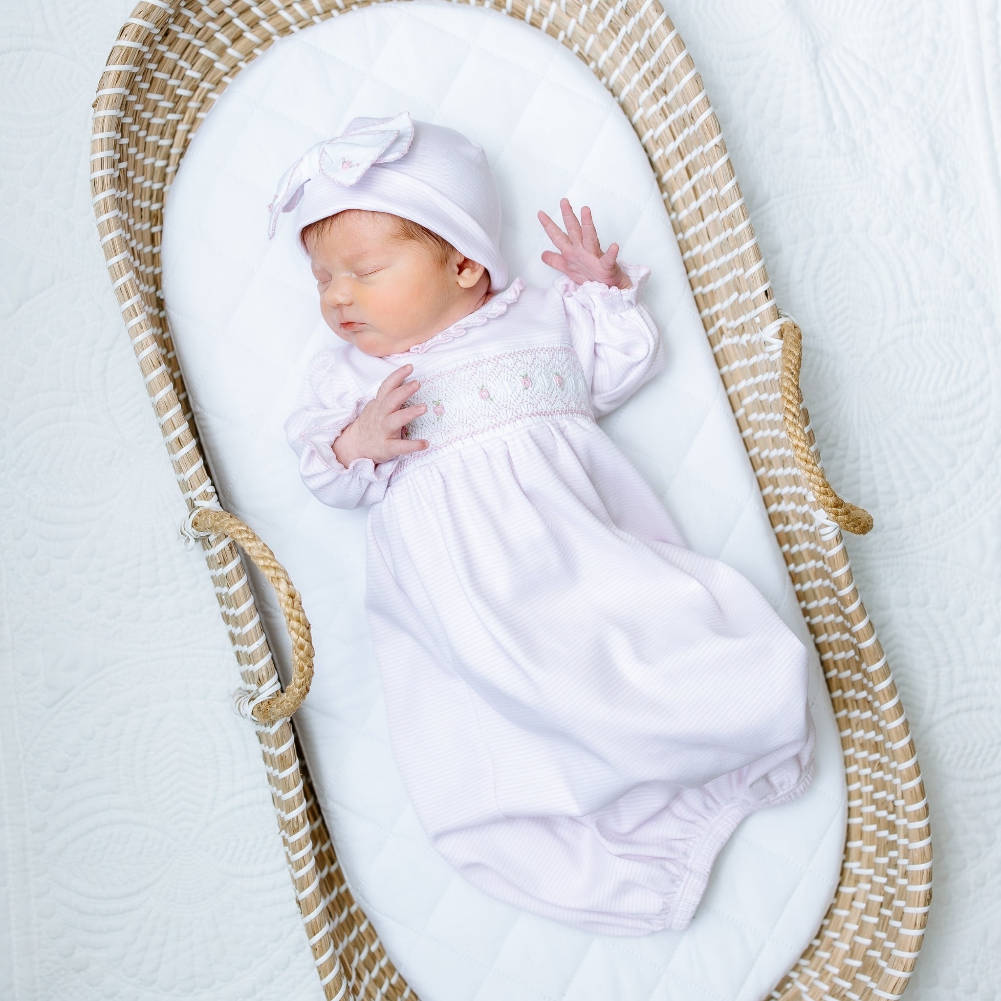 Julia Smocked Gown - Pink - Magnolia BabyGown