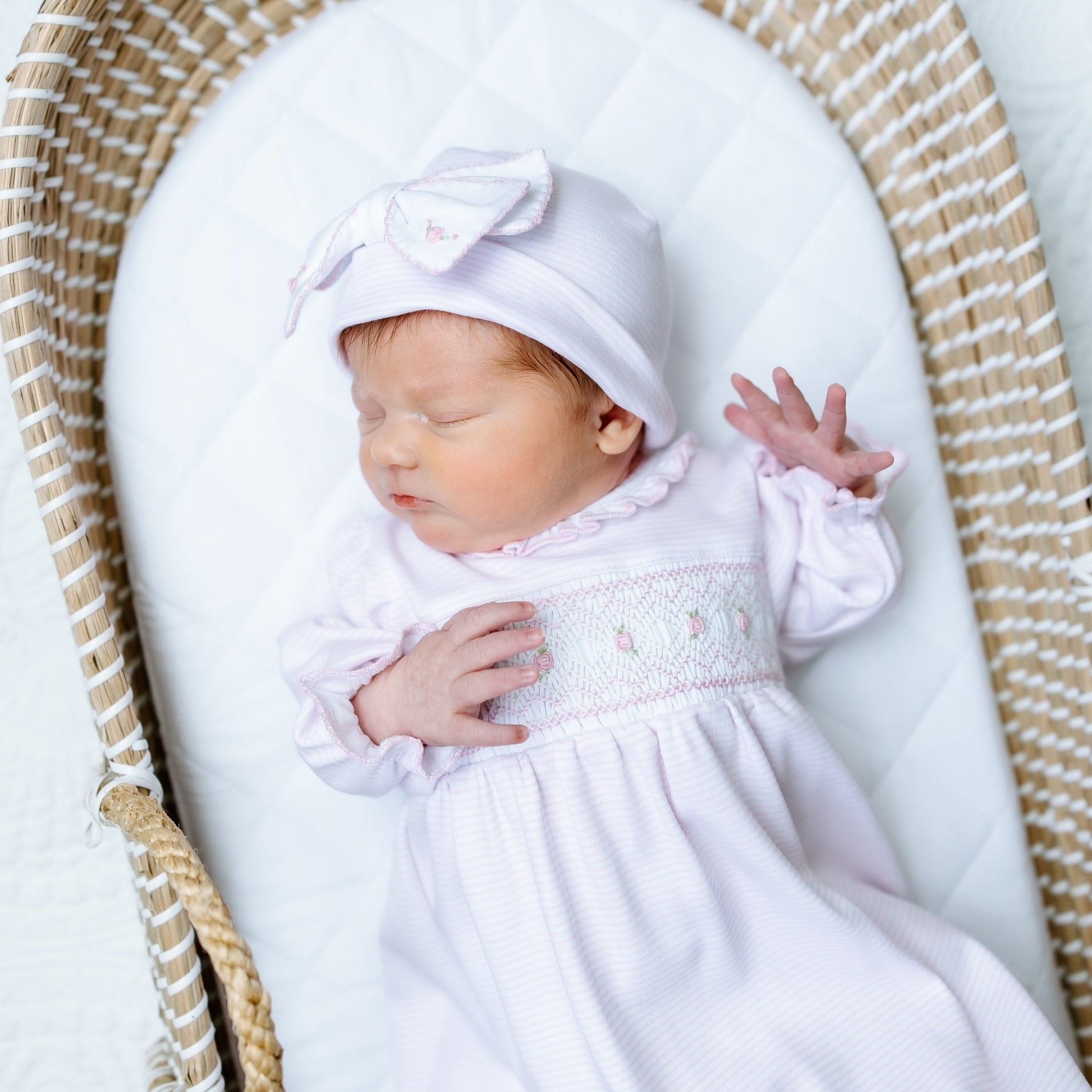 Julia Smocked Gown - Pink - Magnolia BabyGown