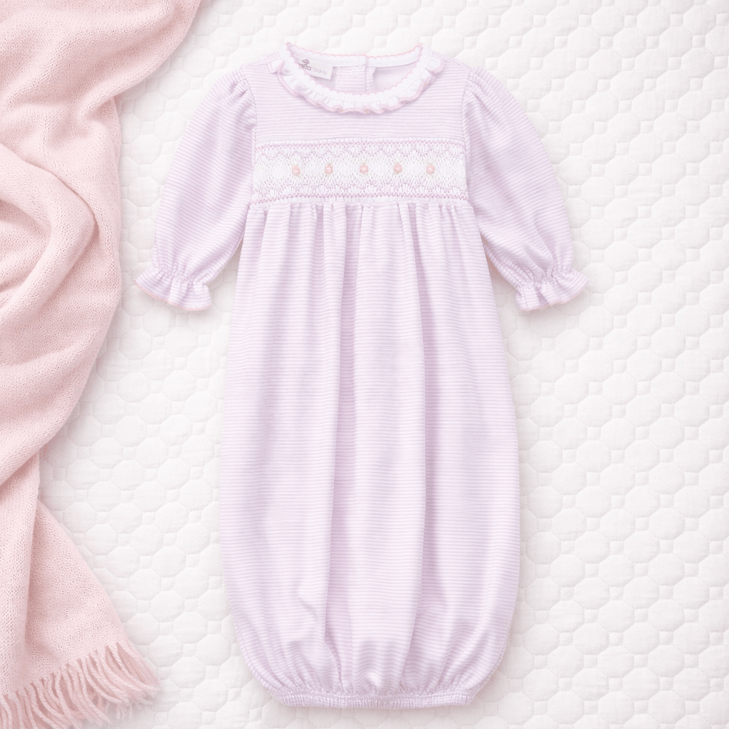Julia Smocked Gown - Pink - Magnolia BabyGown