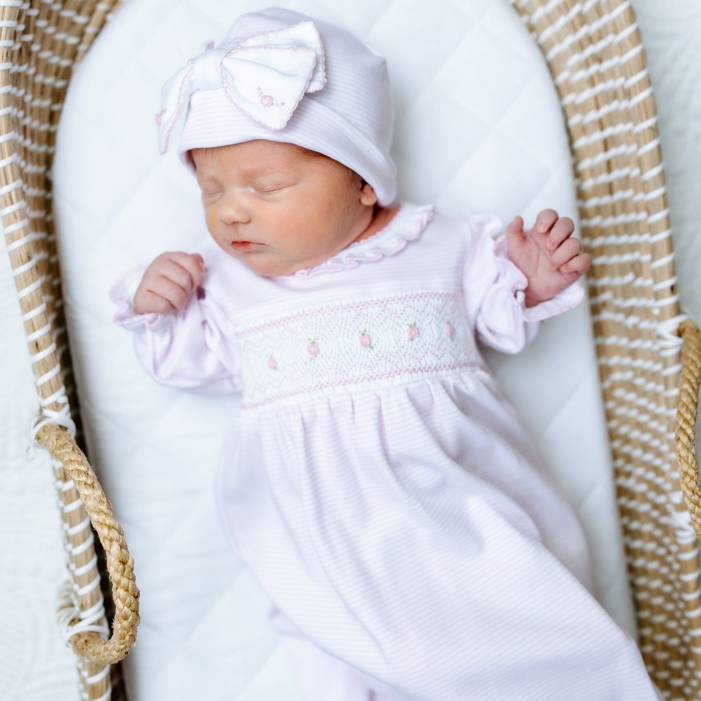 Julia Smocked Gown - Pink - Magnolia BabyGown