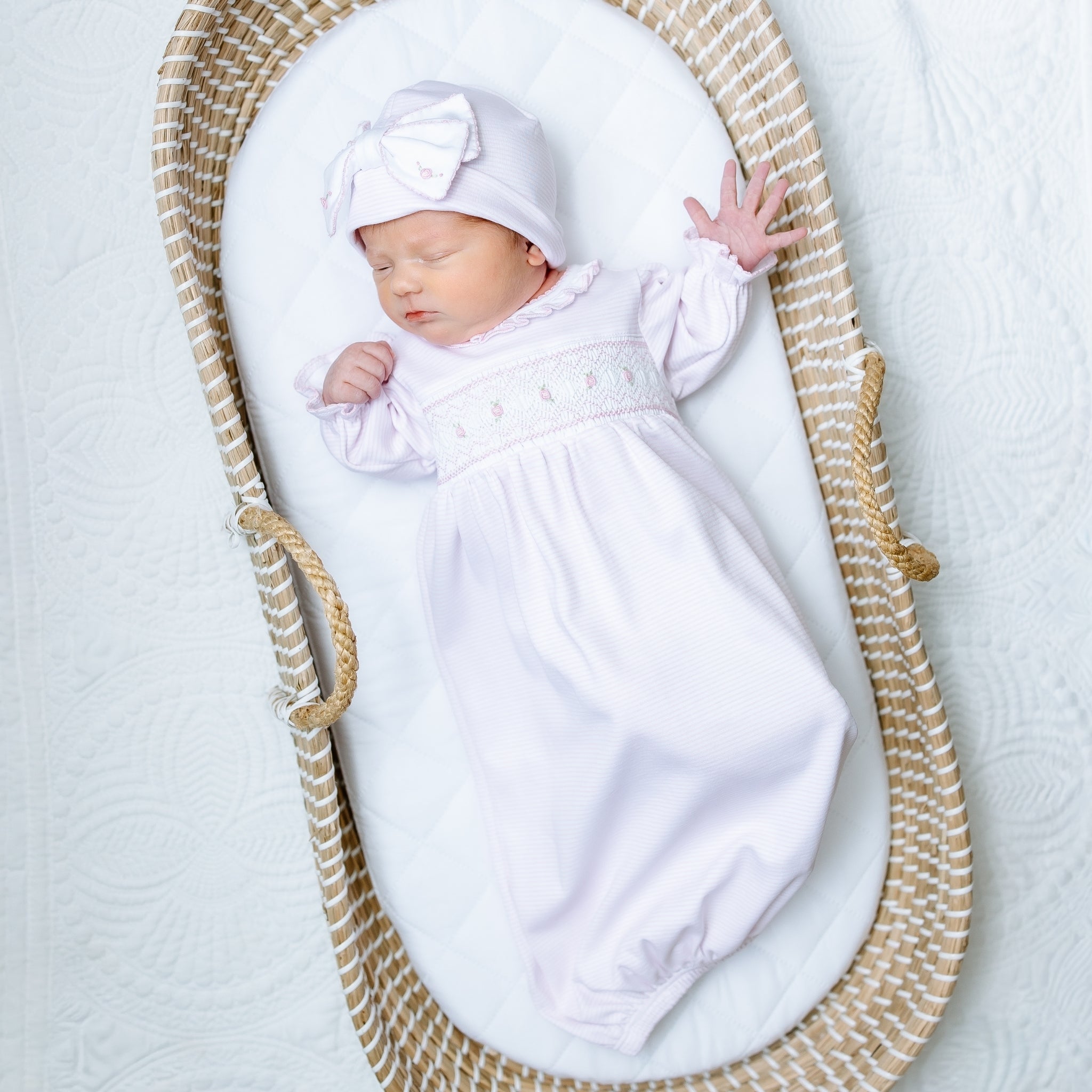 Julia Smocked Gown - Pink - Magnolia BabyGown