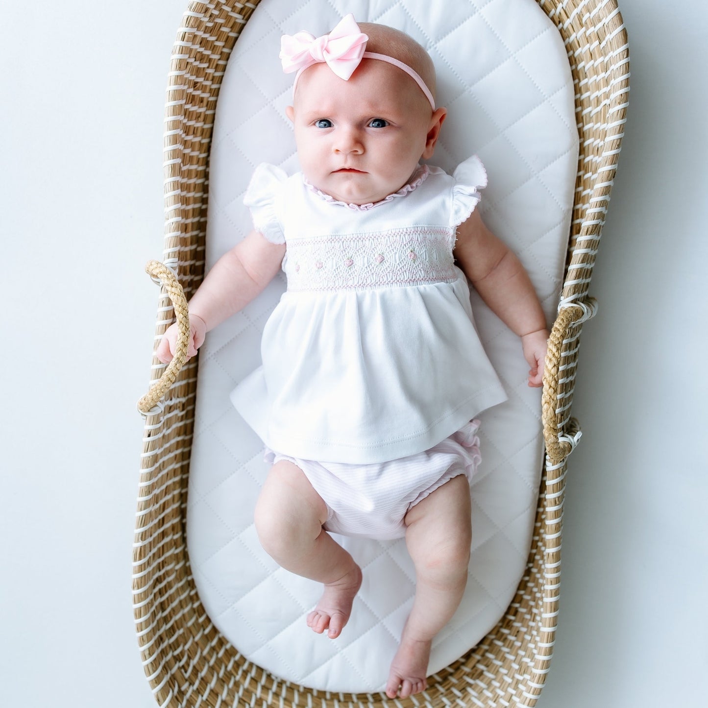 Julia Smocked Ruffle Diaper Cover Set - Pink - Magnolia BabyDiaper Cover