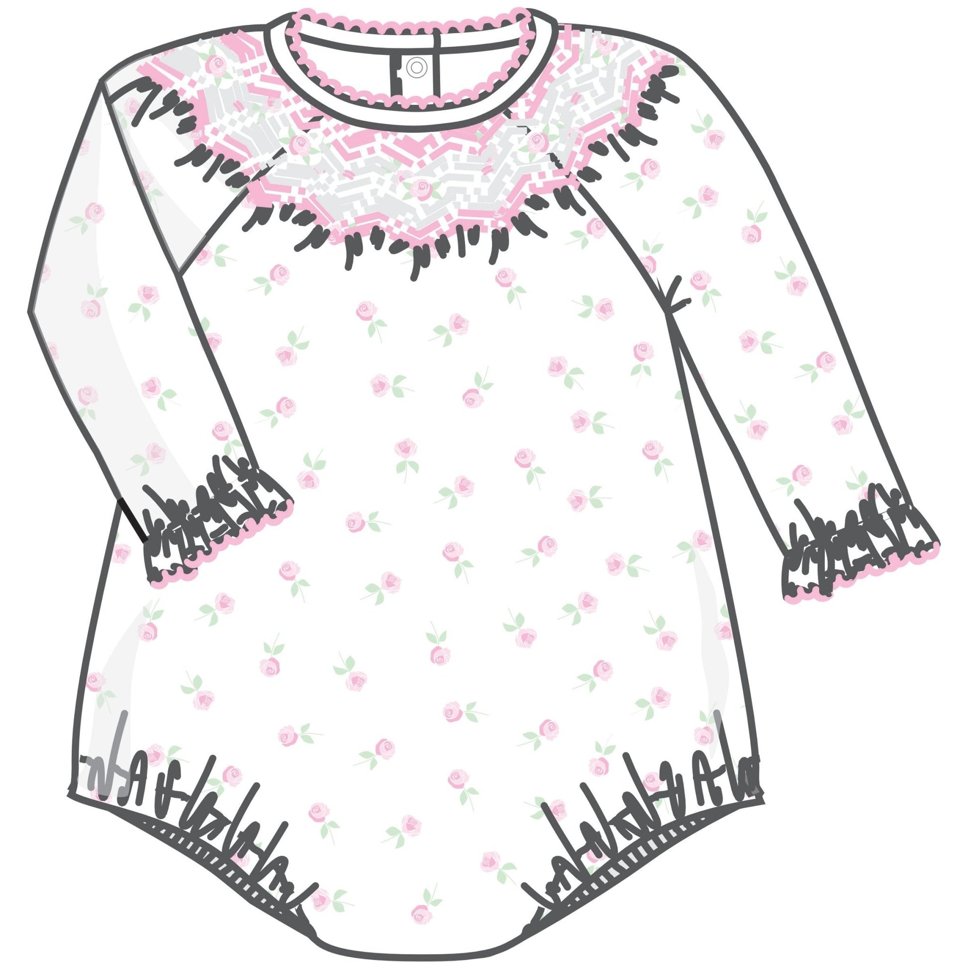 Juliette's Classics Bishop Print Long Sleeve Bubble - Magnolia BabyBubble