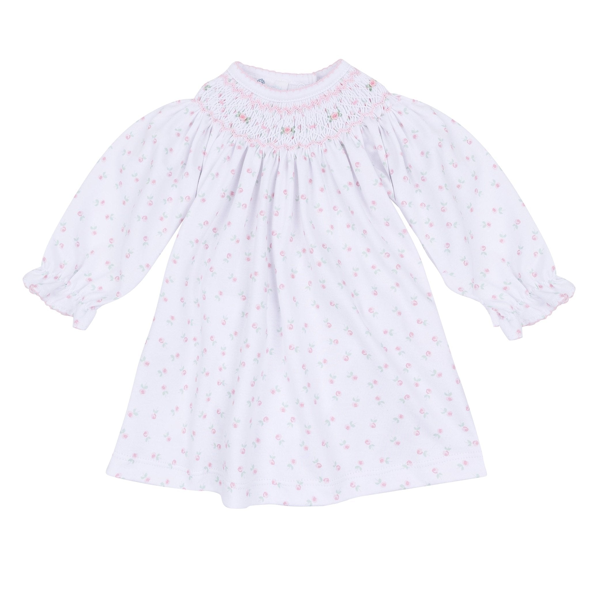 long sleeve smocked bishop dress Baby Girl Pima Cotton Bishop Smocked Dress