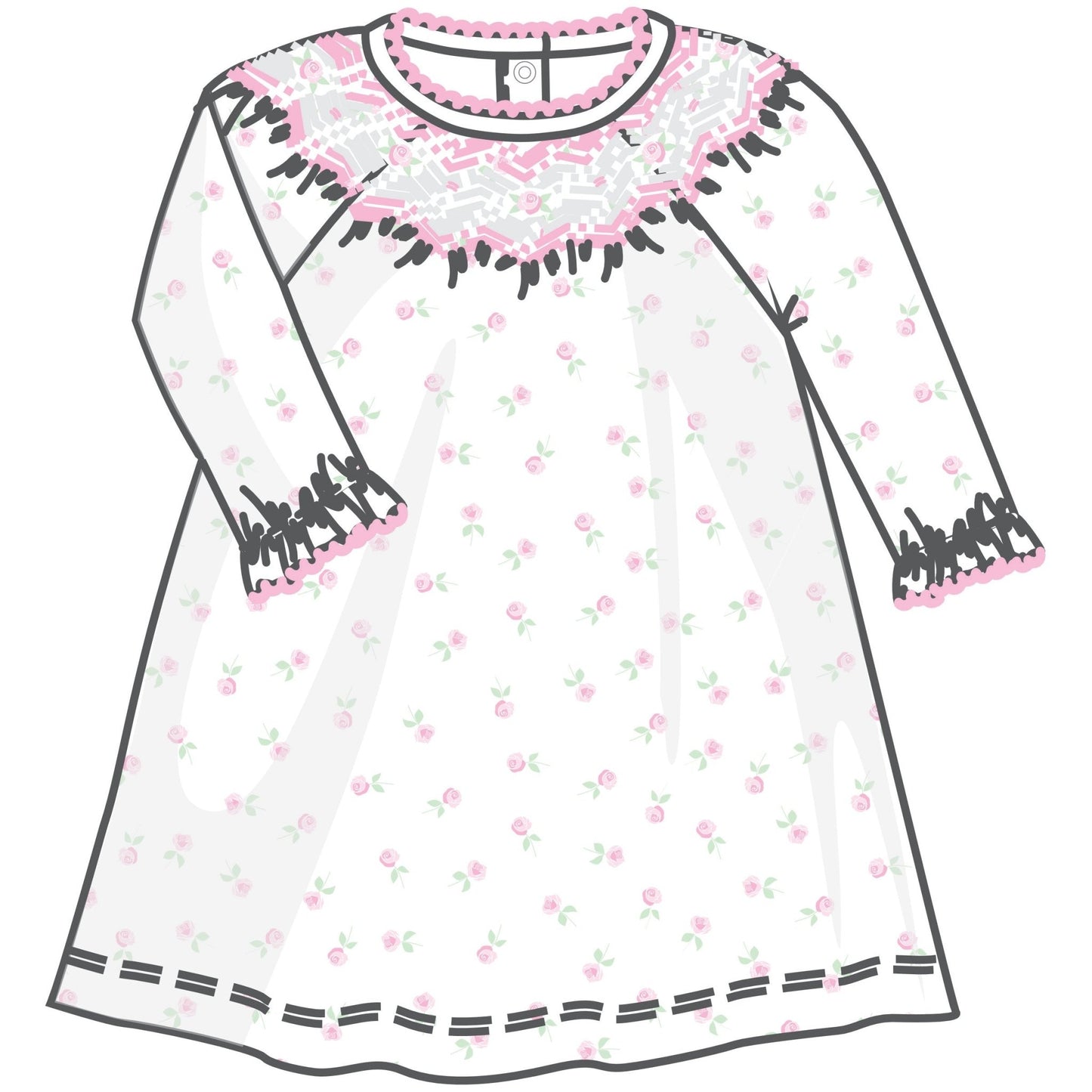 Juliette's Classics Bishop Print Long Sleeve Dress - Magnolia BabyDress