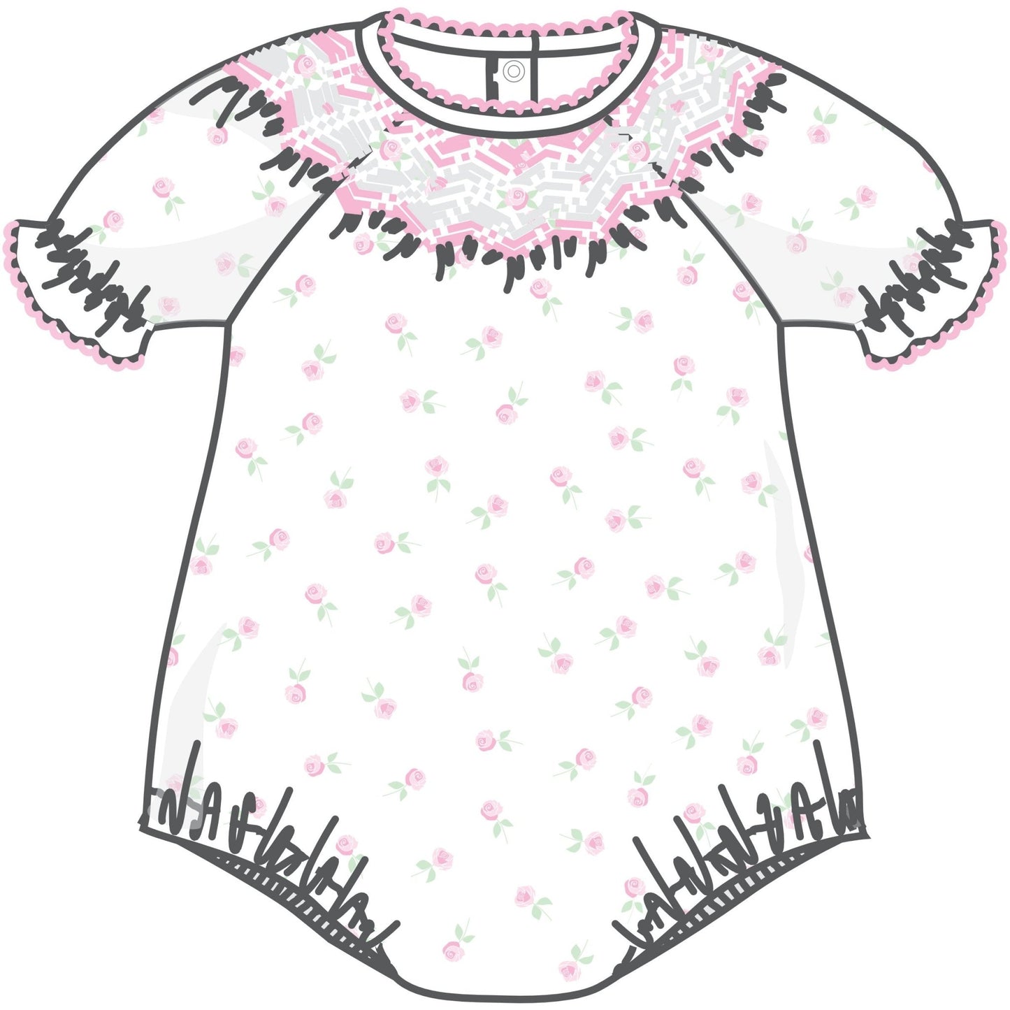 Juliette's Classics Bishop Print Short Sleeve Bubble - Magnolia BabyBubble