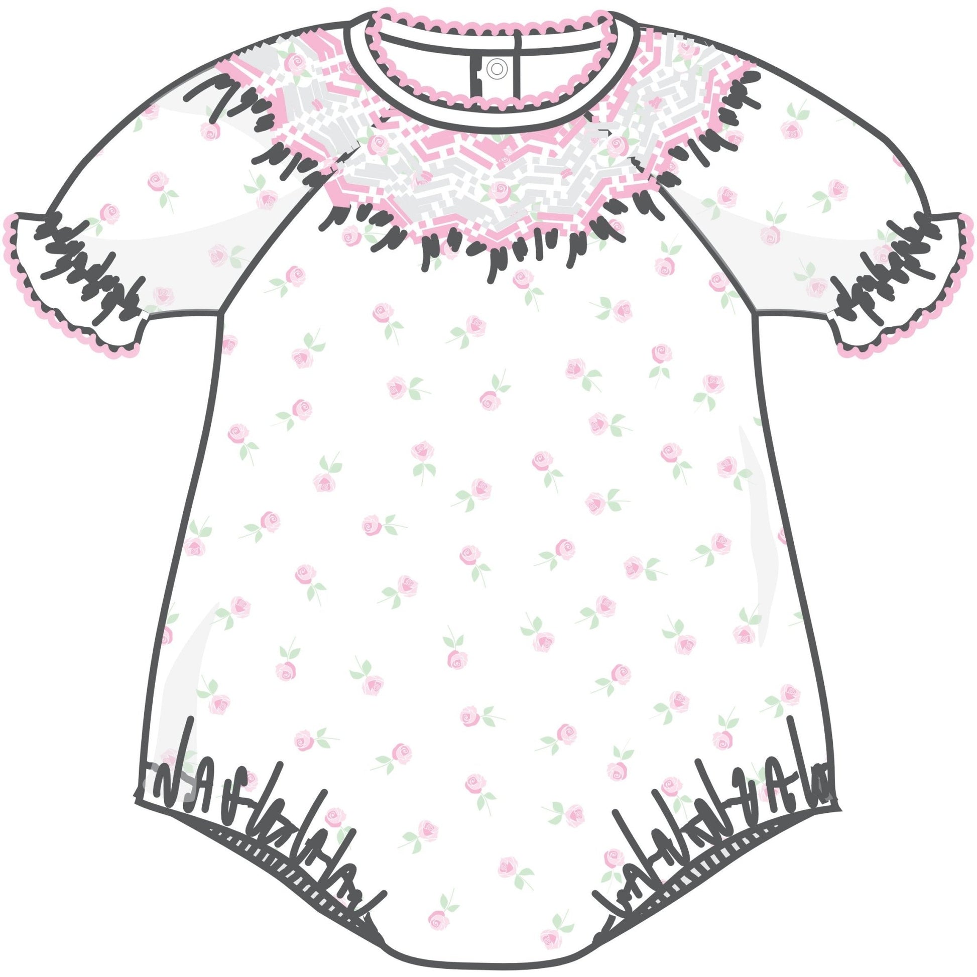 Juliette's Classics Bishop Print Short Sleeve Bubble - Magnolia BabyBubble