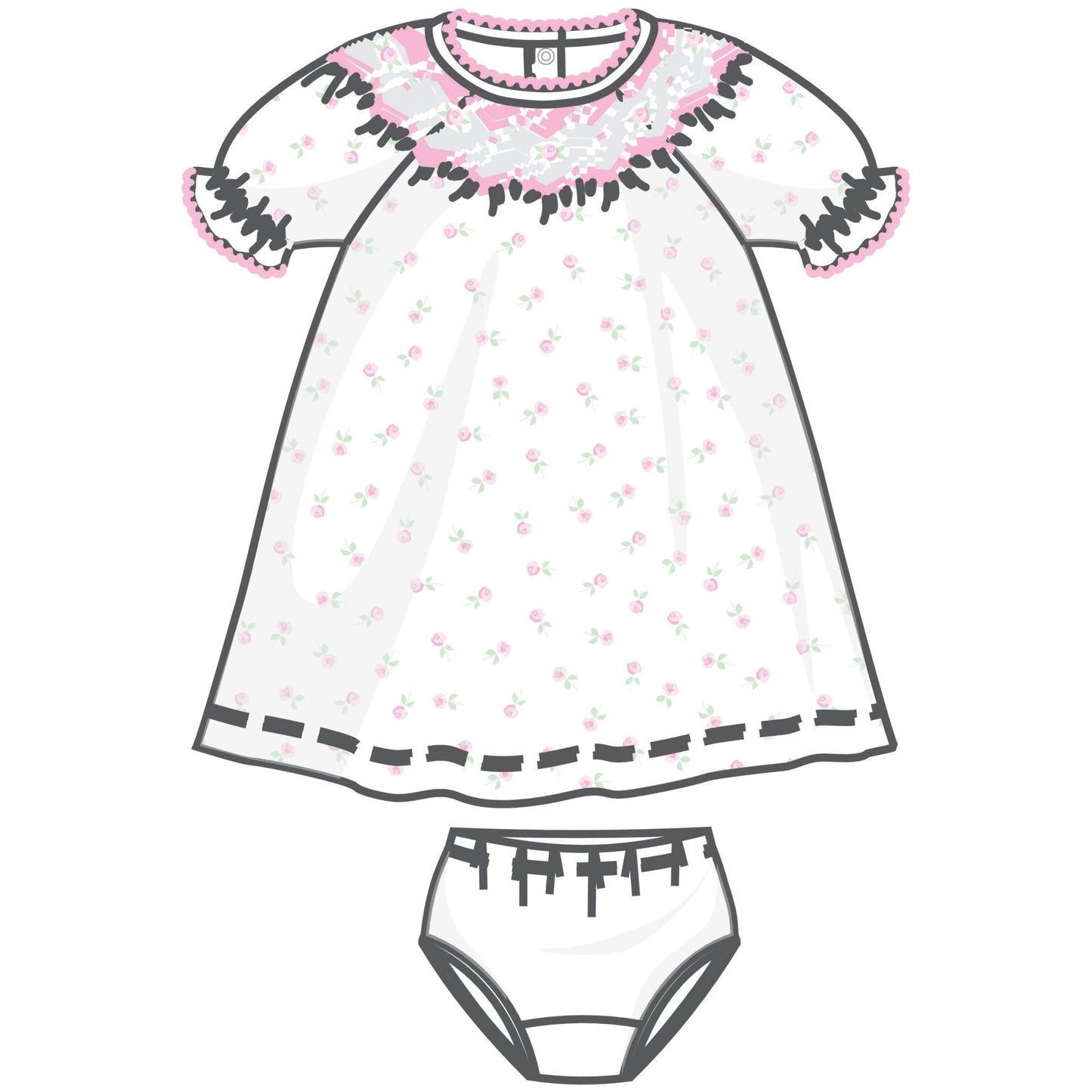 Juliette's Classics Bishop Print Short Sleeve Dress - Magnolia BabyDress