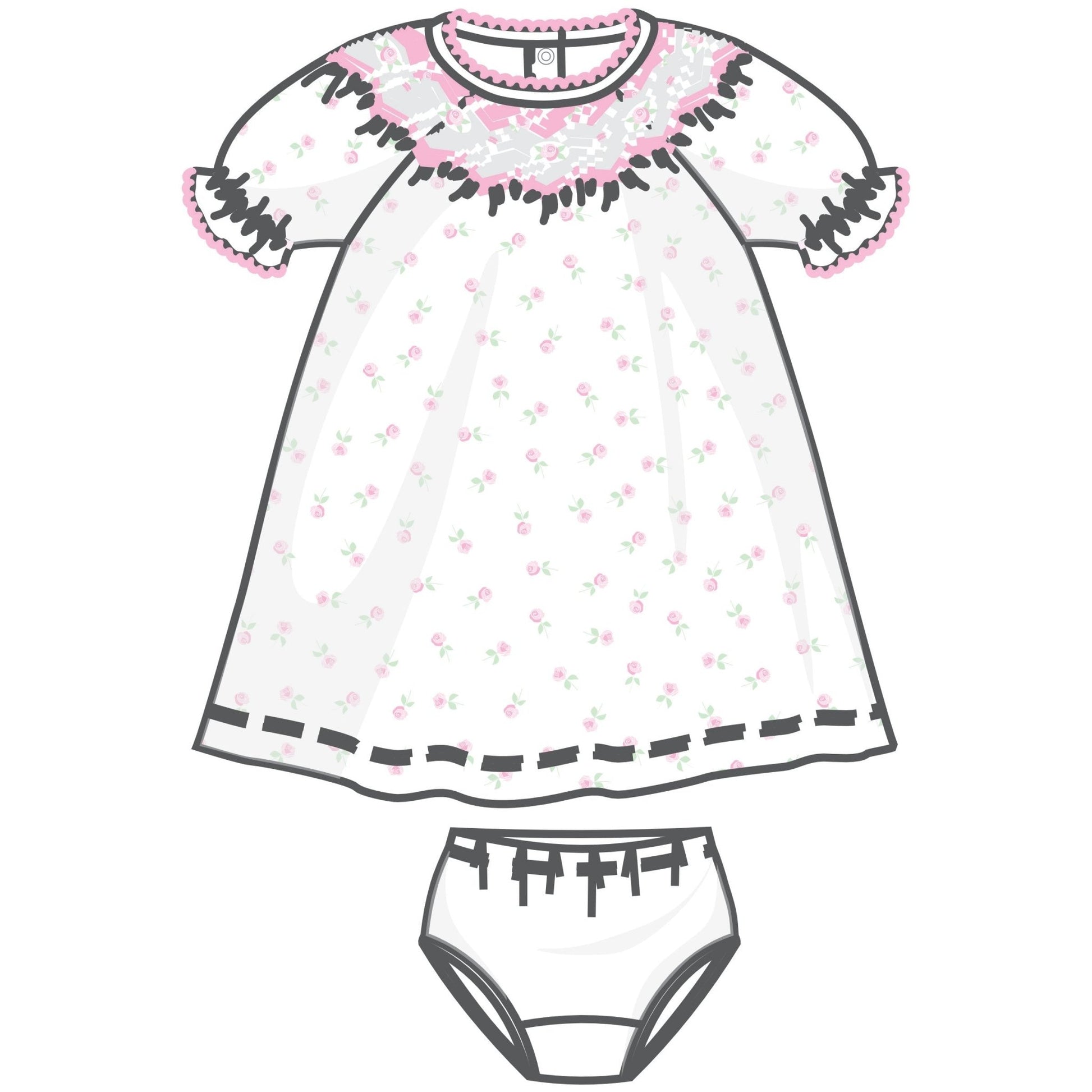 Juliette's Classics Bishop Print Short Sleeve Dress - Magnolia BabyDress