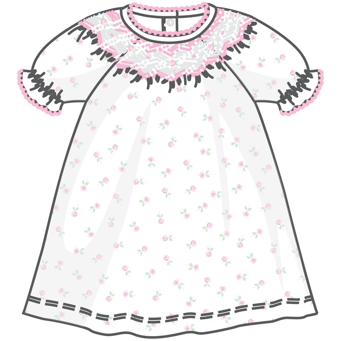 Juliette's Classics Bishop Print Short Sleeve Dress - Magnolia BabyDress