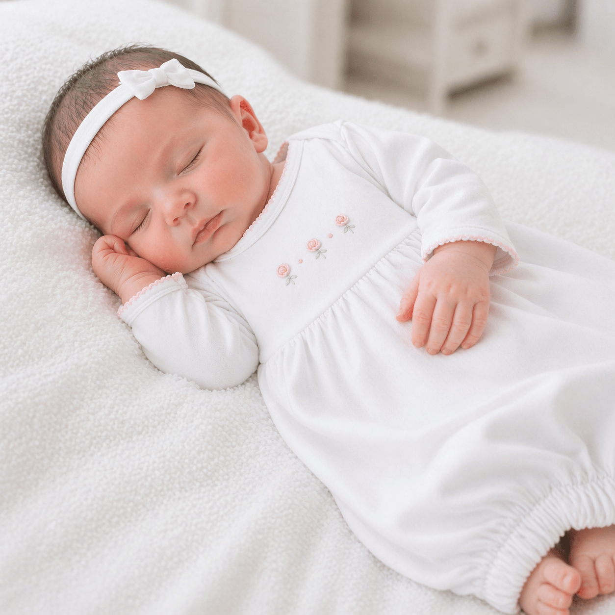 Juliette's Classics Embroidered Gathered Gown - Magnolia BabyGown