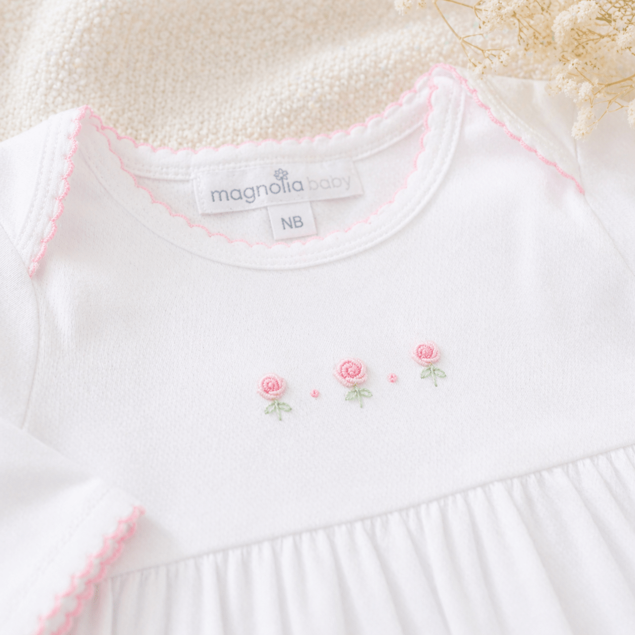 Juliette's Classics Embroidered Gathered Gown - Magnolia BabyGown