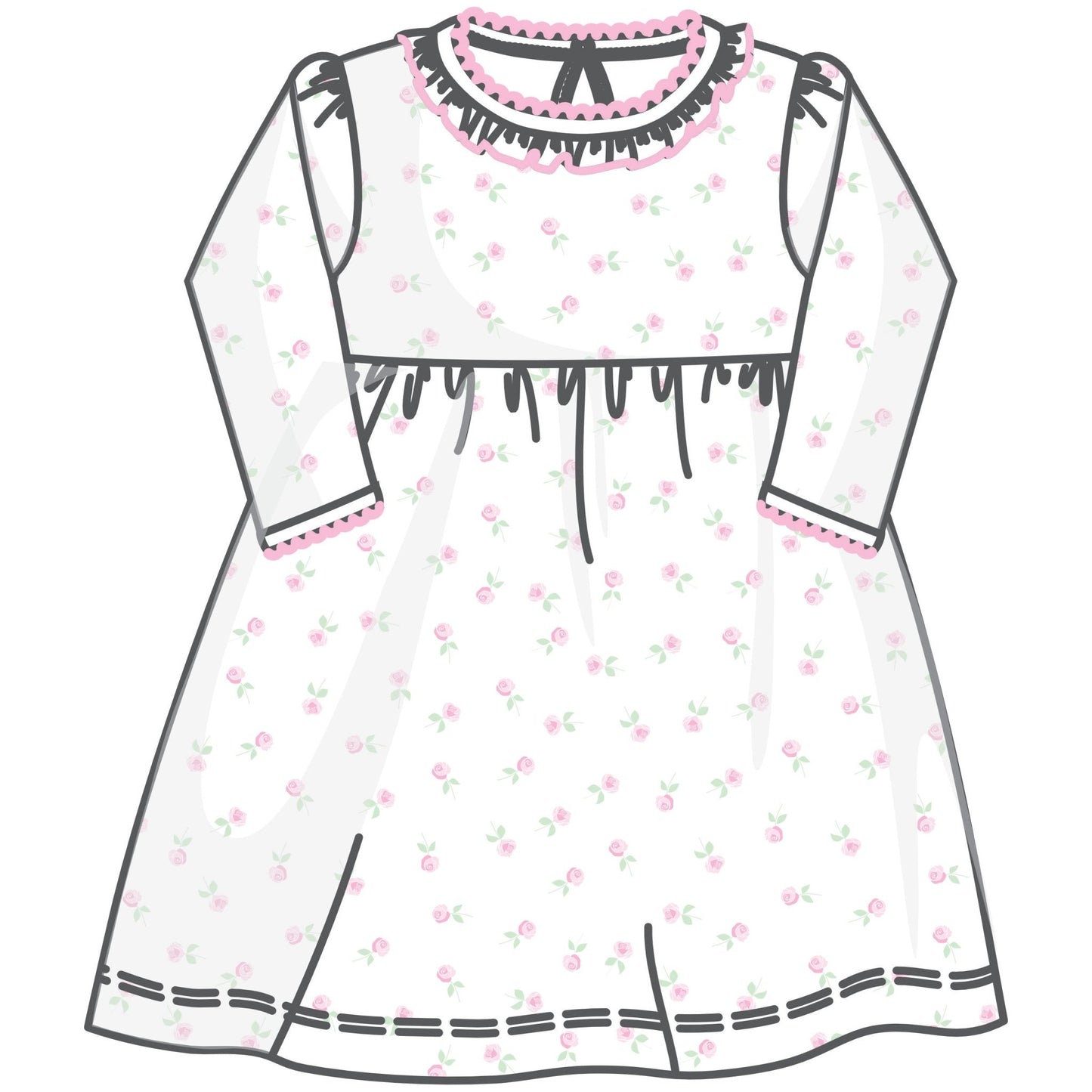 Juliette's Classics Print Long Sleeve Dress - Magnolia BabyDress