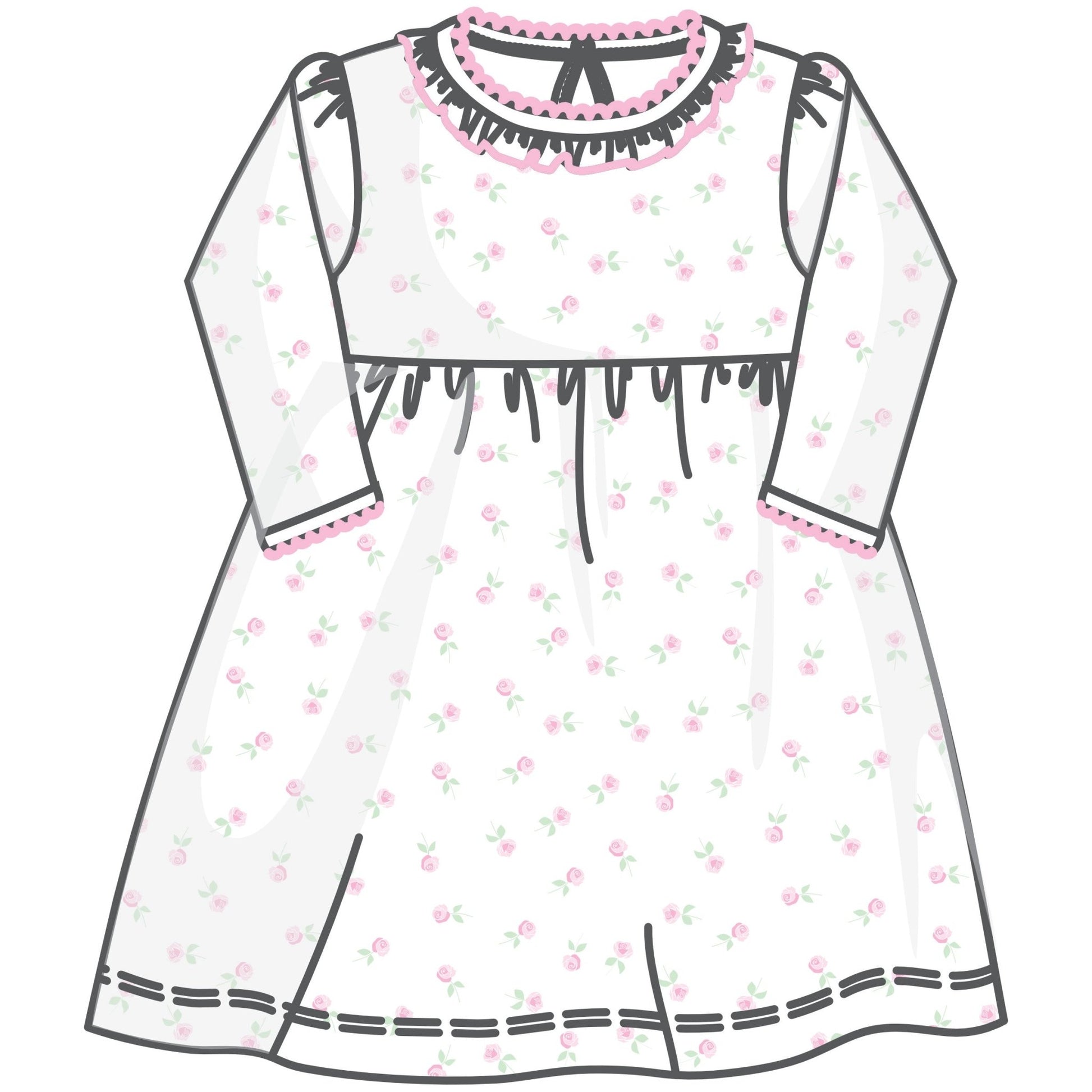 Juliette's Classics Print Long Sleeve Dress - Magnolia BabyDress