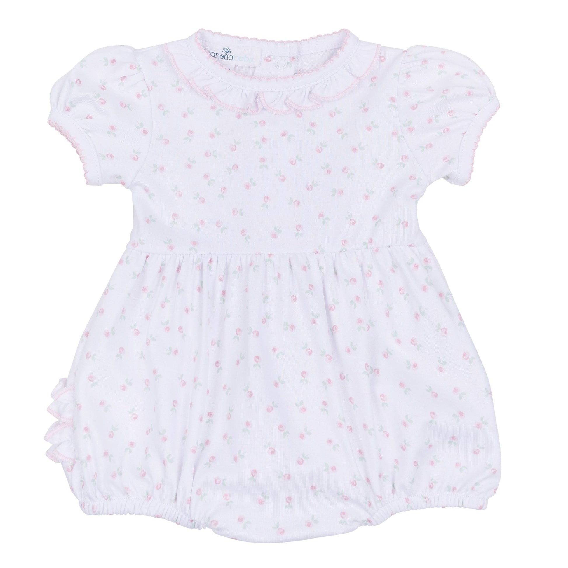 Juliette's Classics Print Ruffle Short Sleeve Bubble - Magnolia BabyBubble