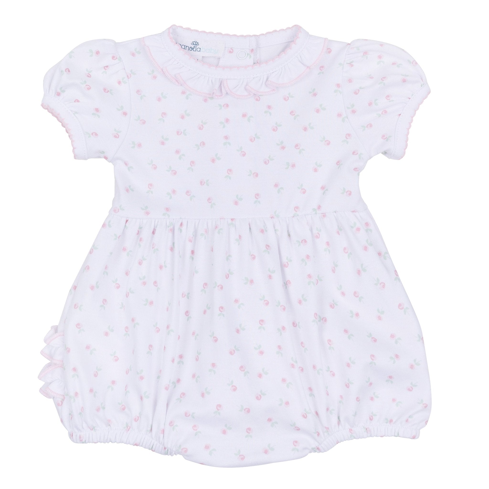 Juliette's Classics Print Ruffle Short Sleeve Bubble - Magnolia BabyBubble