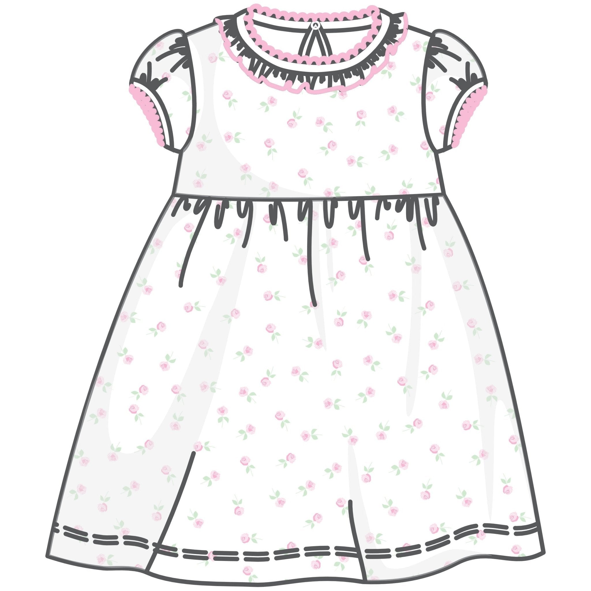 Juliette's Classics Print Short Sleeve Dress - Magnolia BabyDress