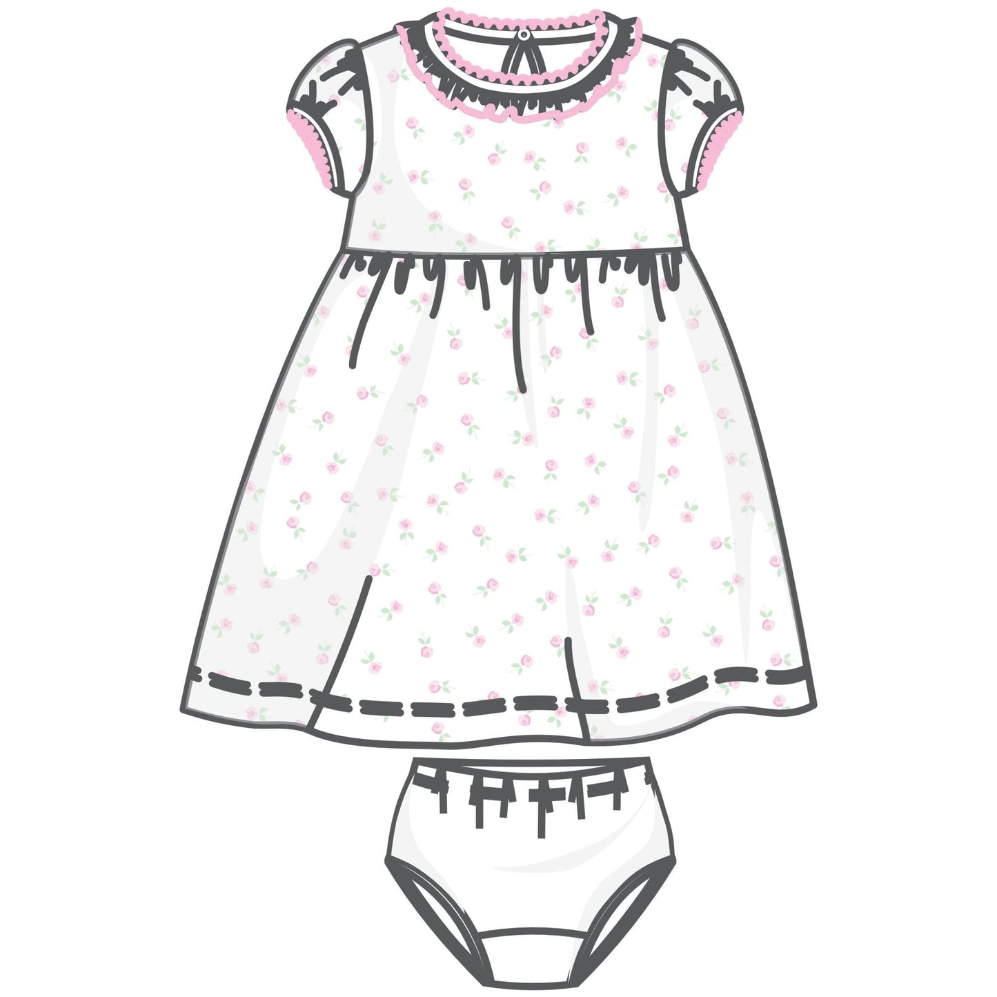 Juliette's Classics Print Short Sleeve Dress - Magnolia BabyDress