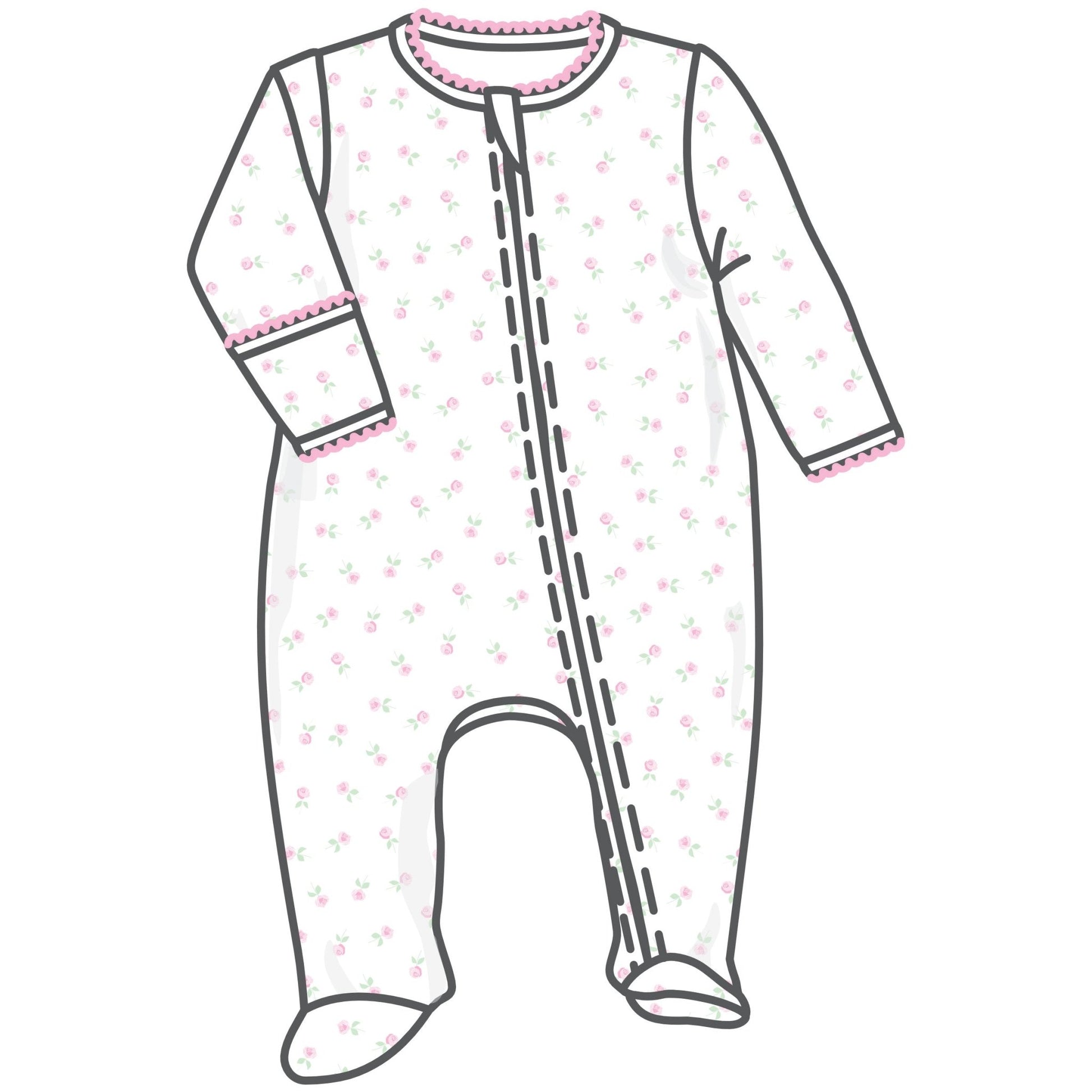 Juliette's Classics Print Zip Footie - Magnolia BabyFootie