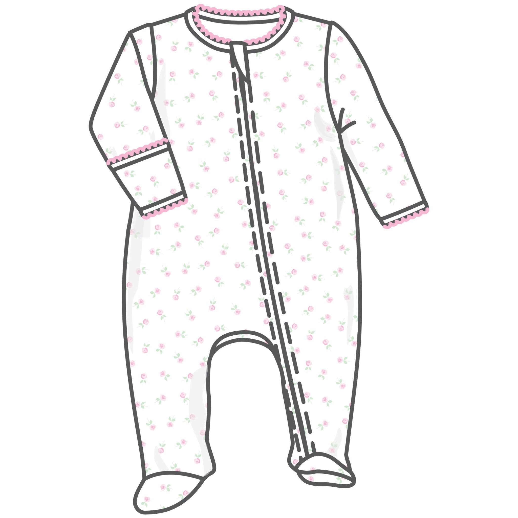 Juliette's Classics Print Zip Footie - Magnolia BabyFootie