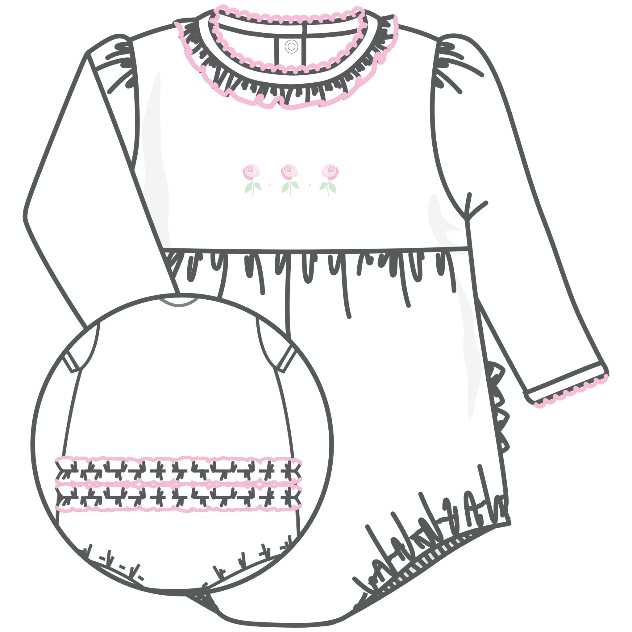 Juliette's Classics Ruffle Long Sleeve Bubble - Magnolia BabyBubble