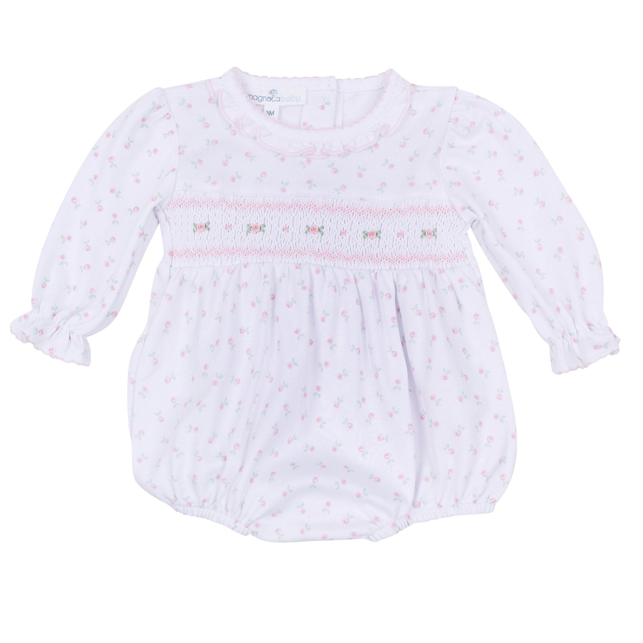 Juliette's Classics Smocked Print Long Sleeve Bubble - Magnolia BabyBubble
