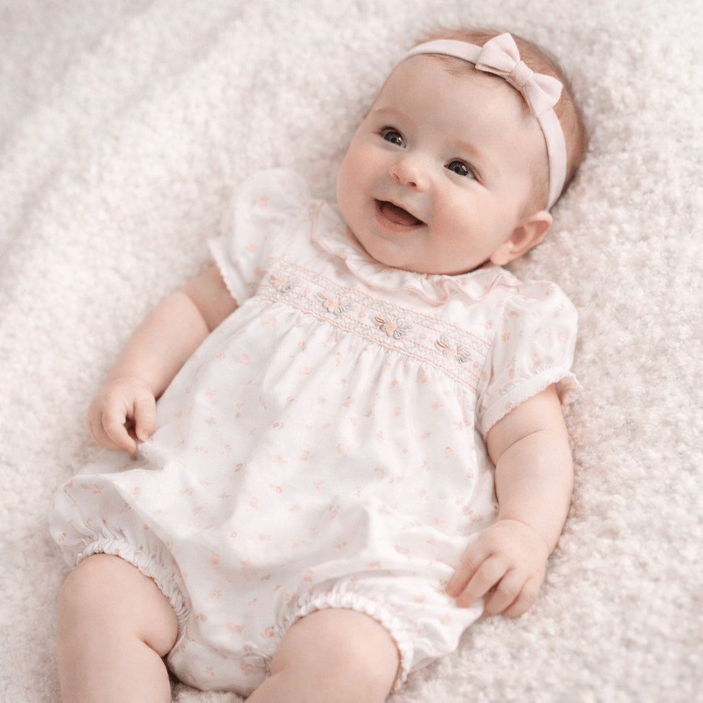 Juliette's Classics Smocked Print Short Sleeve Bubble - Magnolia BabyBubble