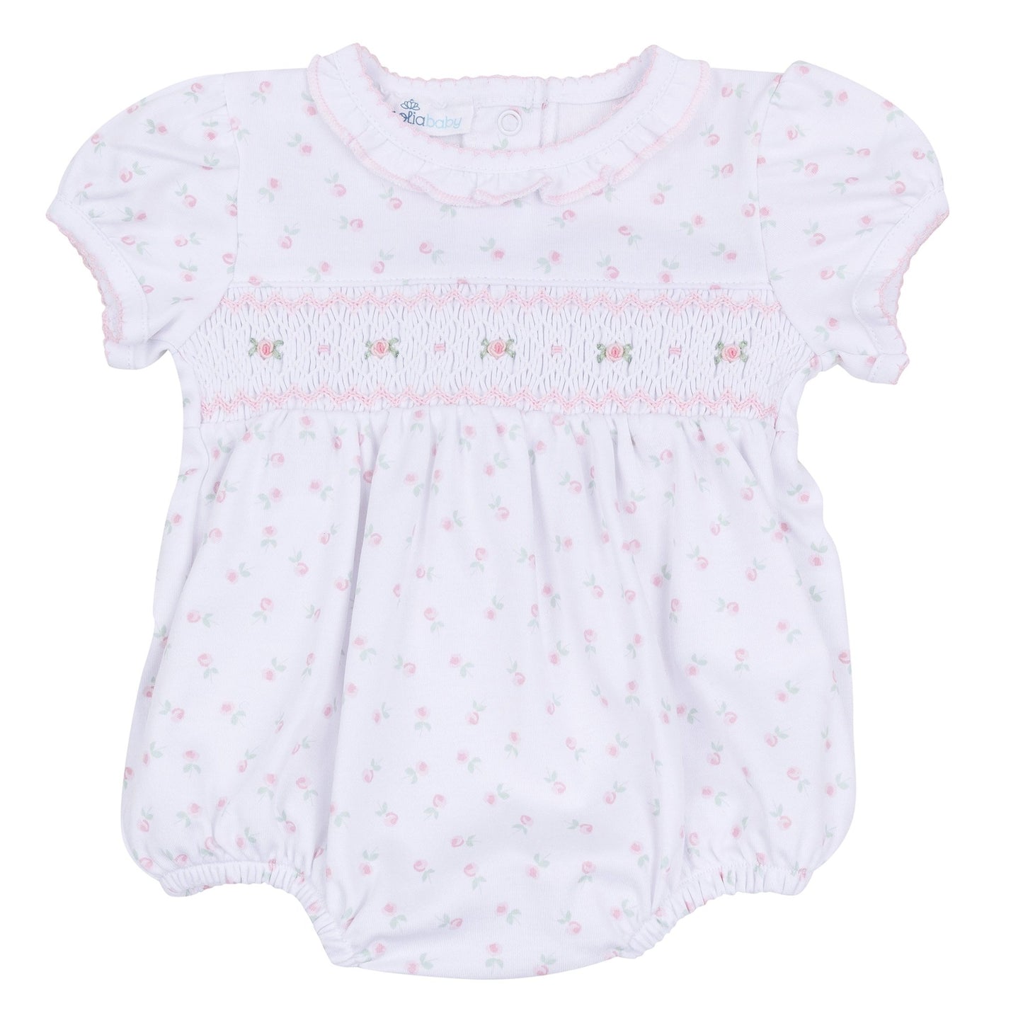 Juliette's Classics Smocked Print Short Sleeve Bubble - Magnolia BabyBubble