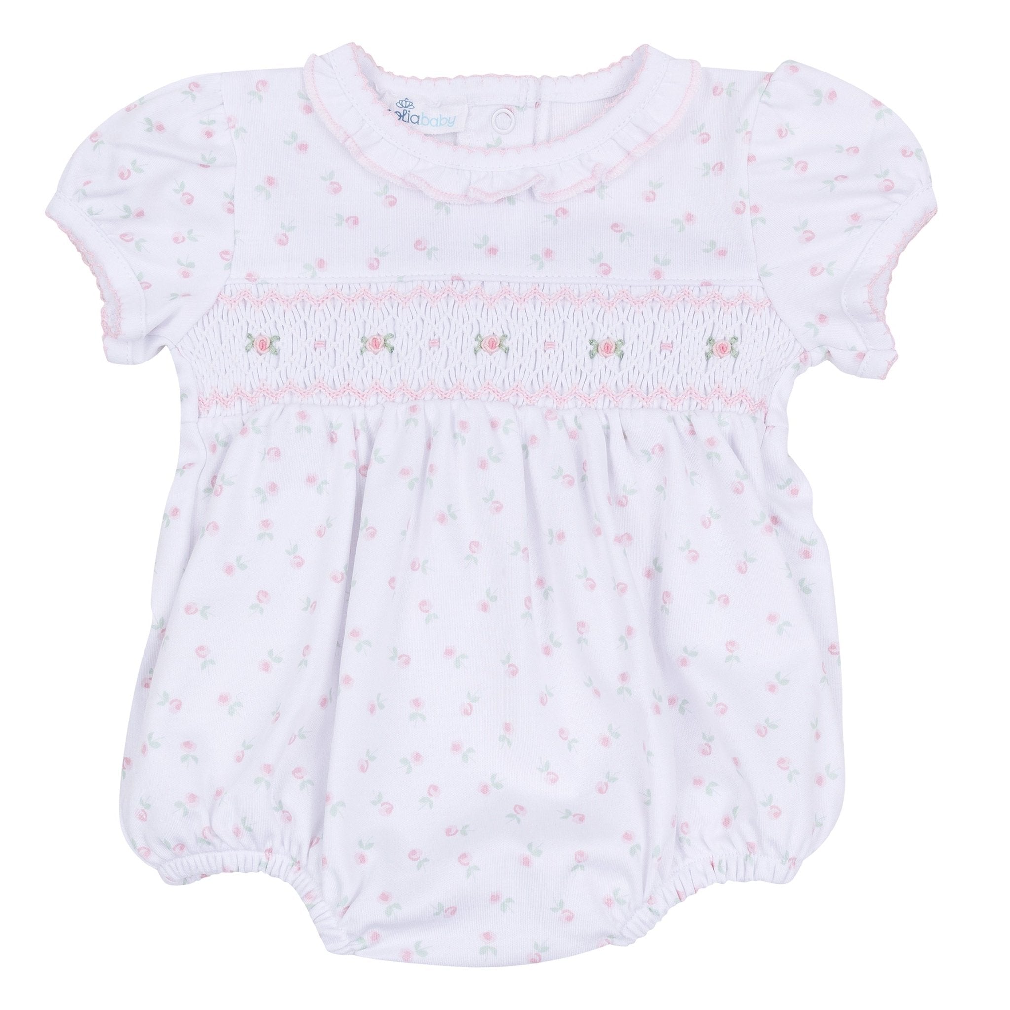 Juliette's Classics Smocked Print Short Sleeve Bubble - Magnolia BabyBubble