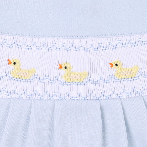 Just Ducky Classics Blue Smocked Bubble - Magnolia BabyBubble