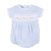 Just Ducky Classics Blue Smocked Bubble - Magnolia BabyBubble