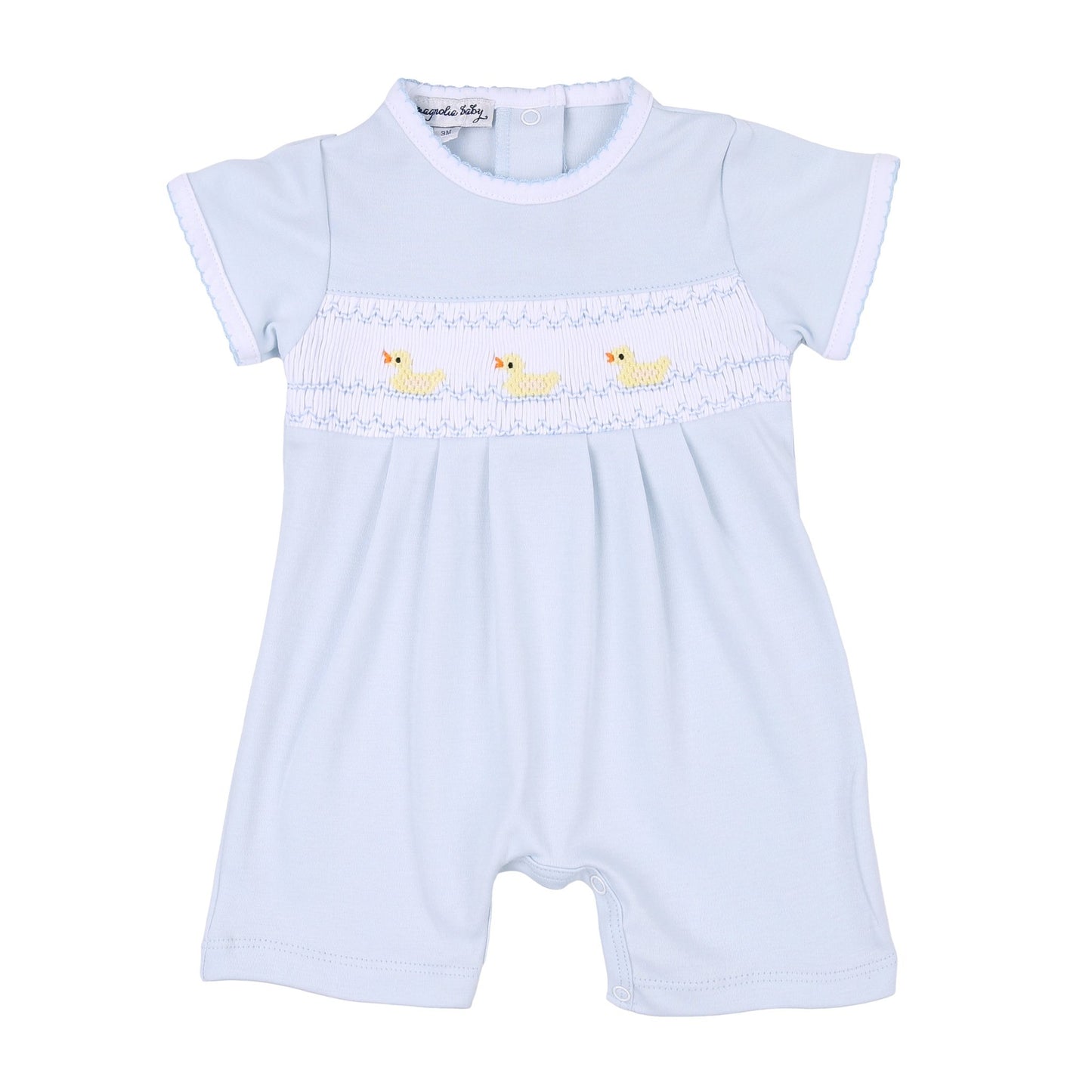 Just Ducky Classics Blue Smocked Short Playsuit - Magnolia BabyShort Playsuit