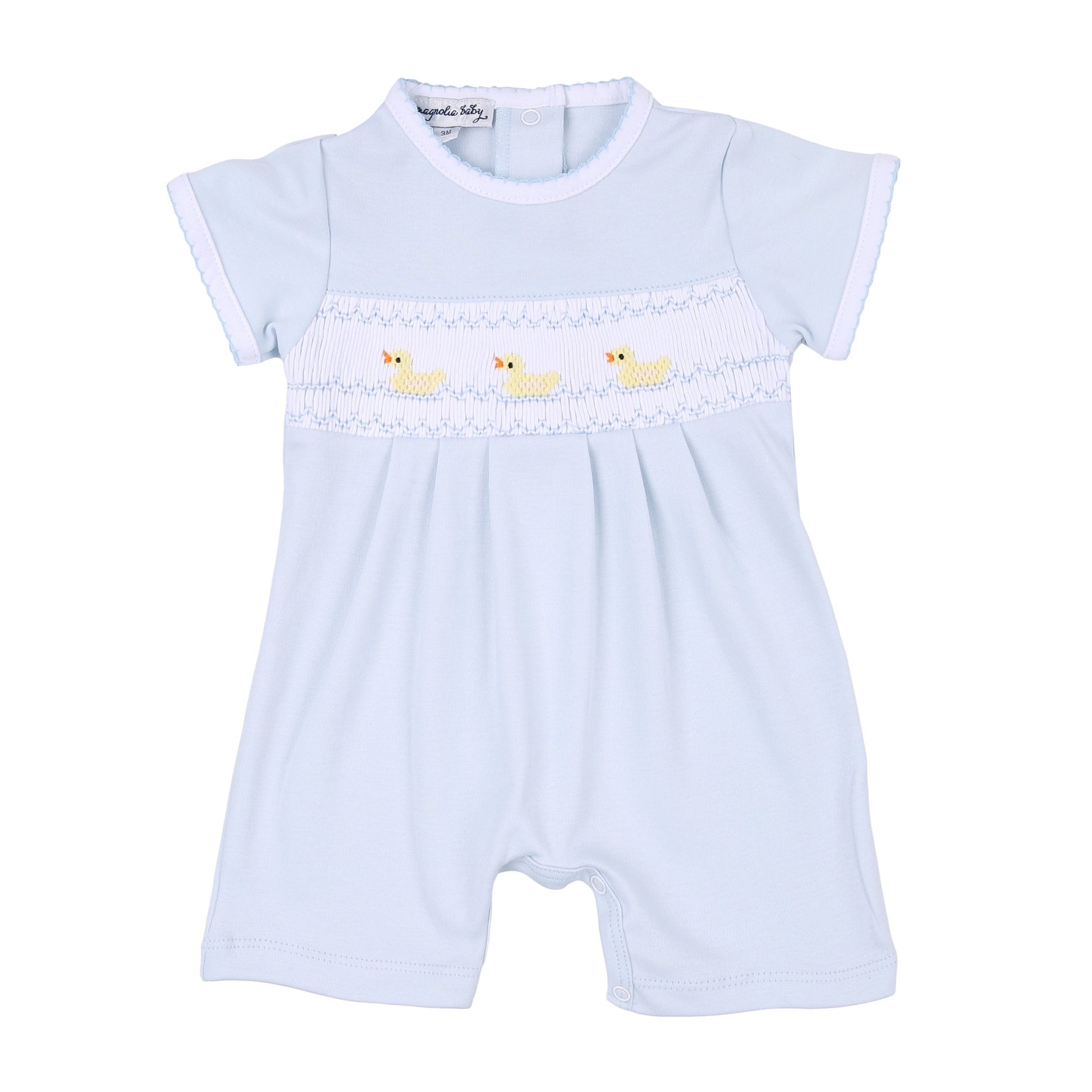 Just Ducky Classics Blue Smocked Short Playsuit - Magnolia BabyShort Playsuit