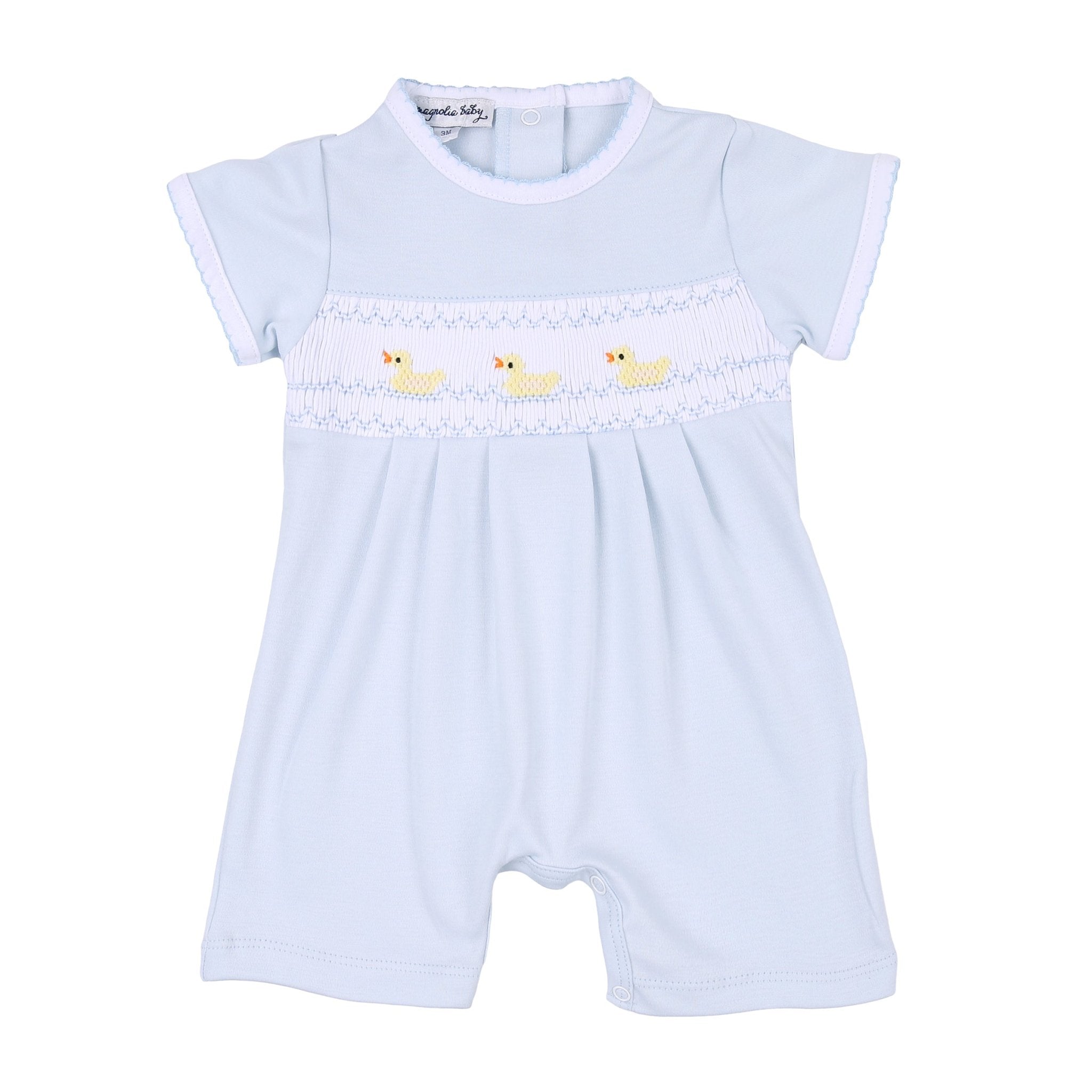 Just Ducky Classics Blue Smocked Short Playsuit - Magnolia BabyShort Playsuit