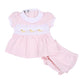 Just Ducky Classics Pink Smocked Ruffle Short Sleeve Diaper Cover Set - Magnolia BabyDiaper Cover
