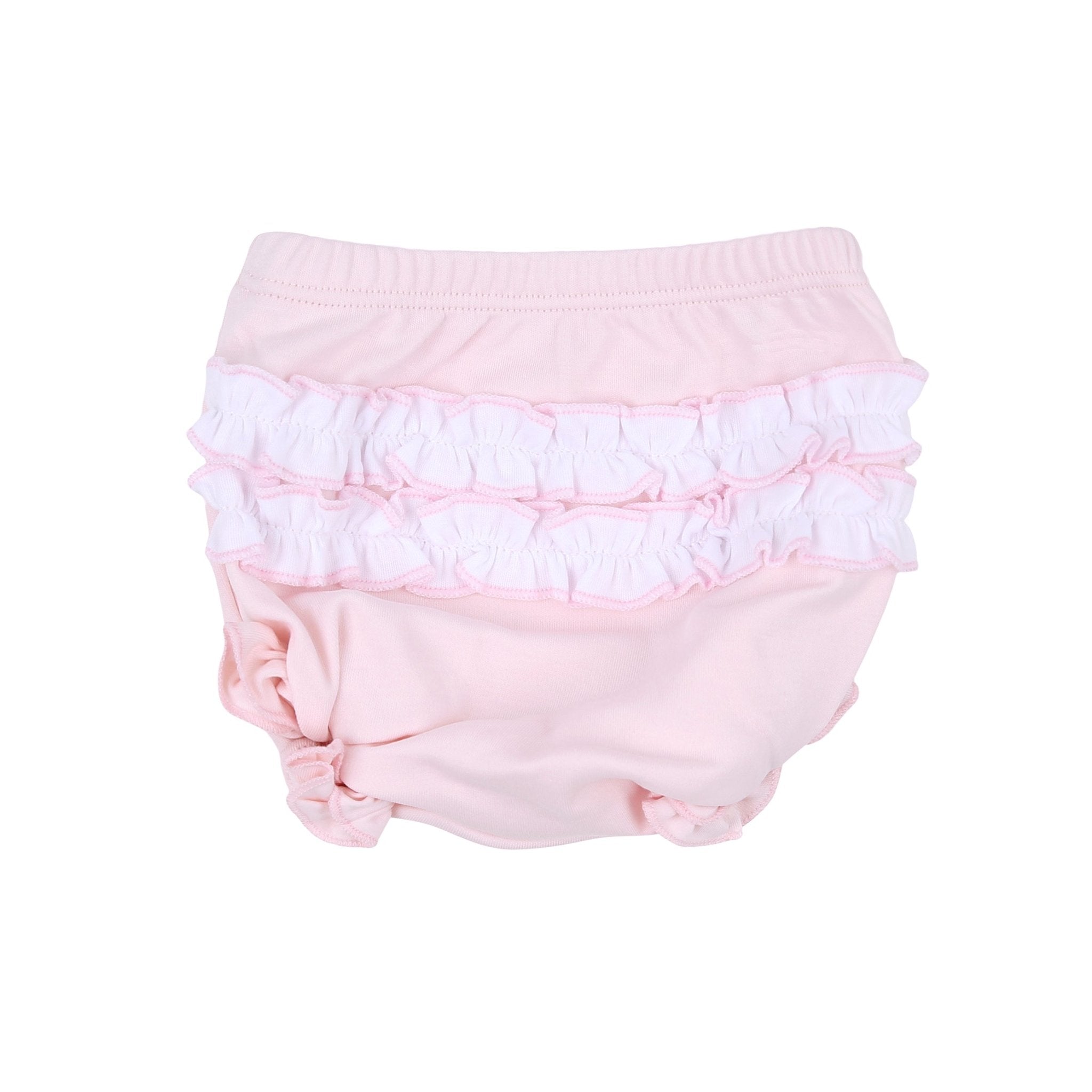 Just Ducky Classics Pink Smocked Ruffle Short Sleeve Diaper Cover Set - Magnolia BabyDiaper Cover